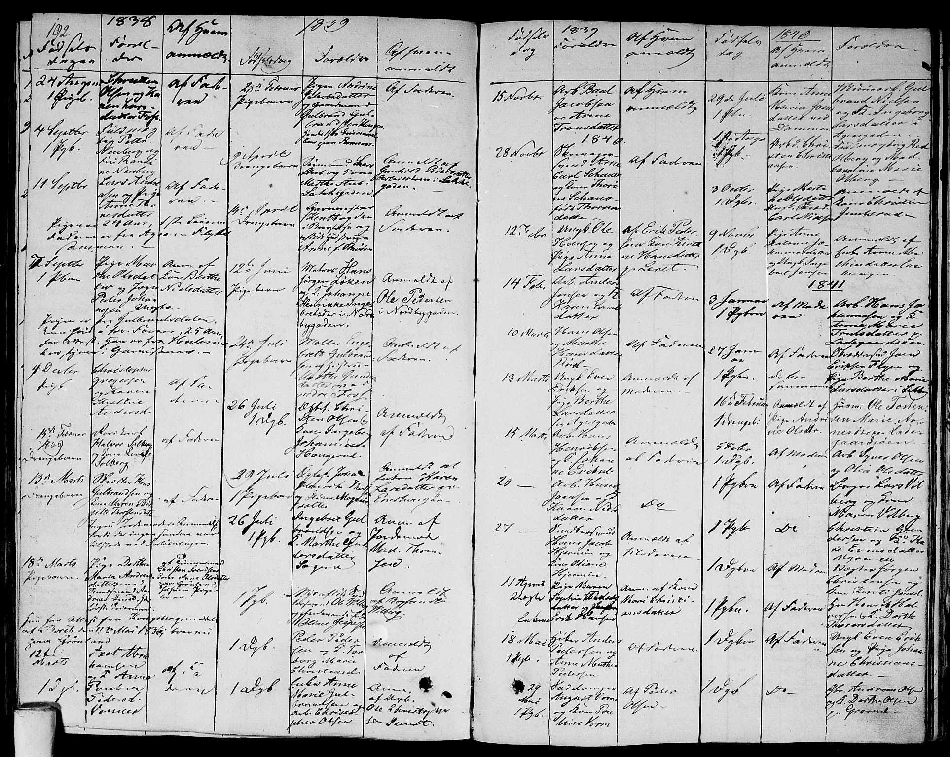 Aker prestekontor kirkebøker, AV/SAO-A-10861/F/L0016: Parish register (official) no. 16, 1827-1841, p. 192