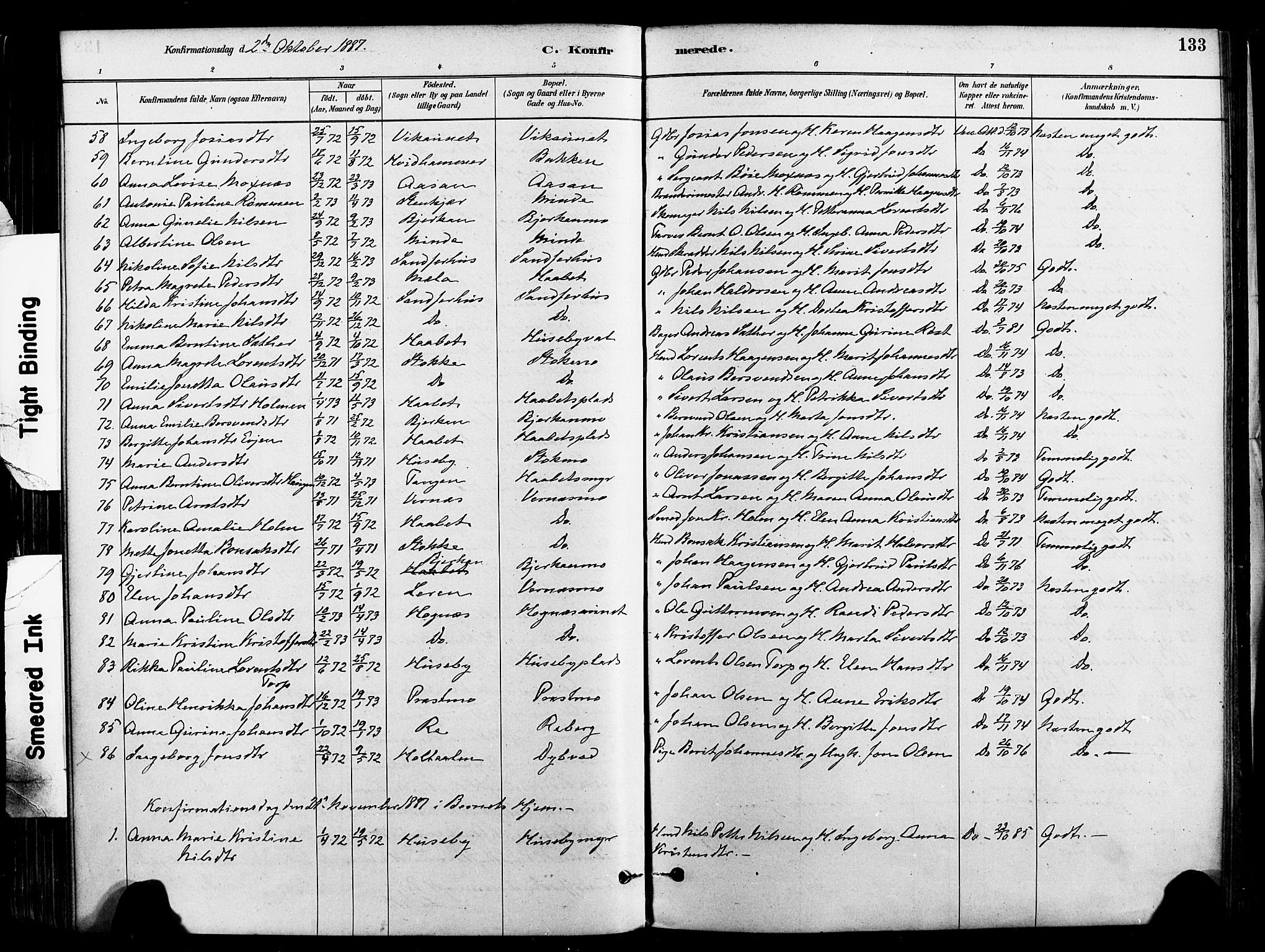 Ministerialprotokoller, klokkerbøker og fødselsregistre - Nord-Trøndelag, SAT/A-1458/709/L0077: Parish register (official) no. 709A17, 1880-1895, p. 133