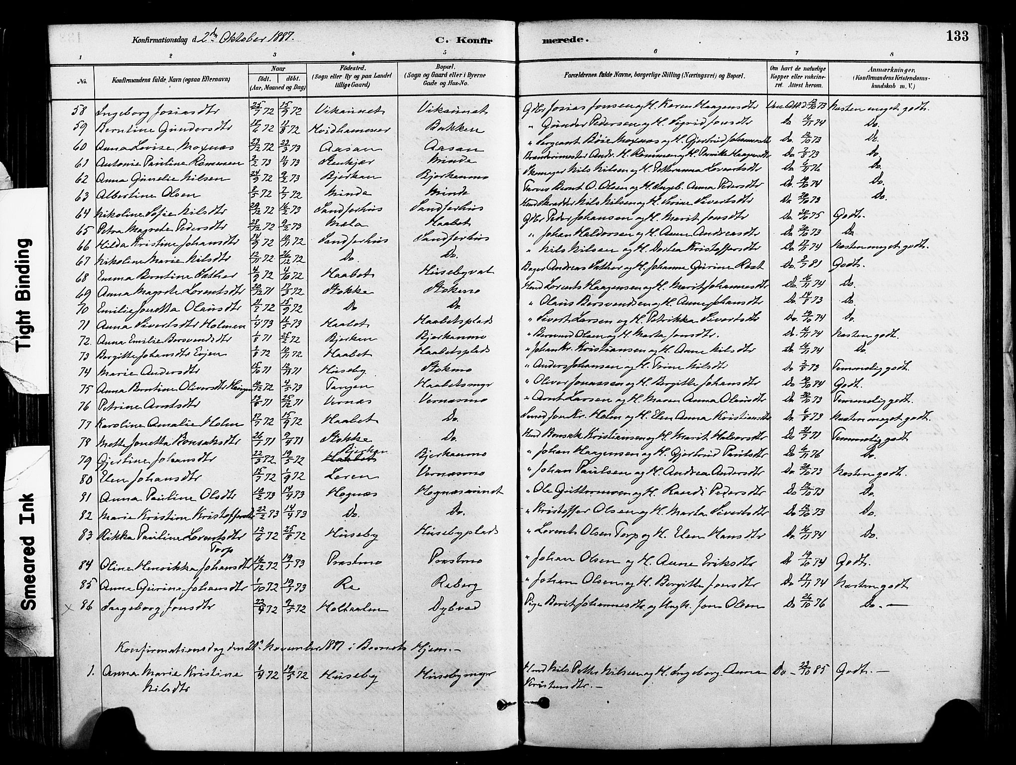 Ministerialprotokoller, klokkerbøker og fødselsregistre - Nord-Trøndelag, AV/SAT-A-1458/709/L0077: Parish register (official) no. 709A17, 1880-1895, p. 133