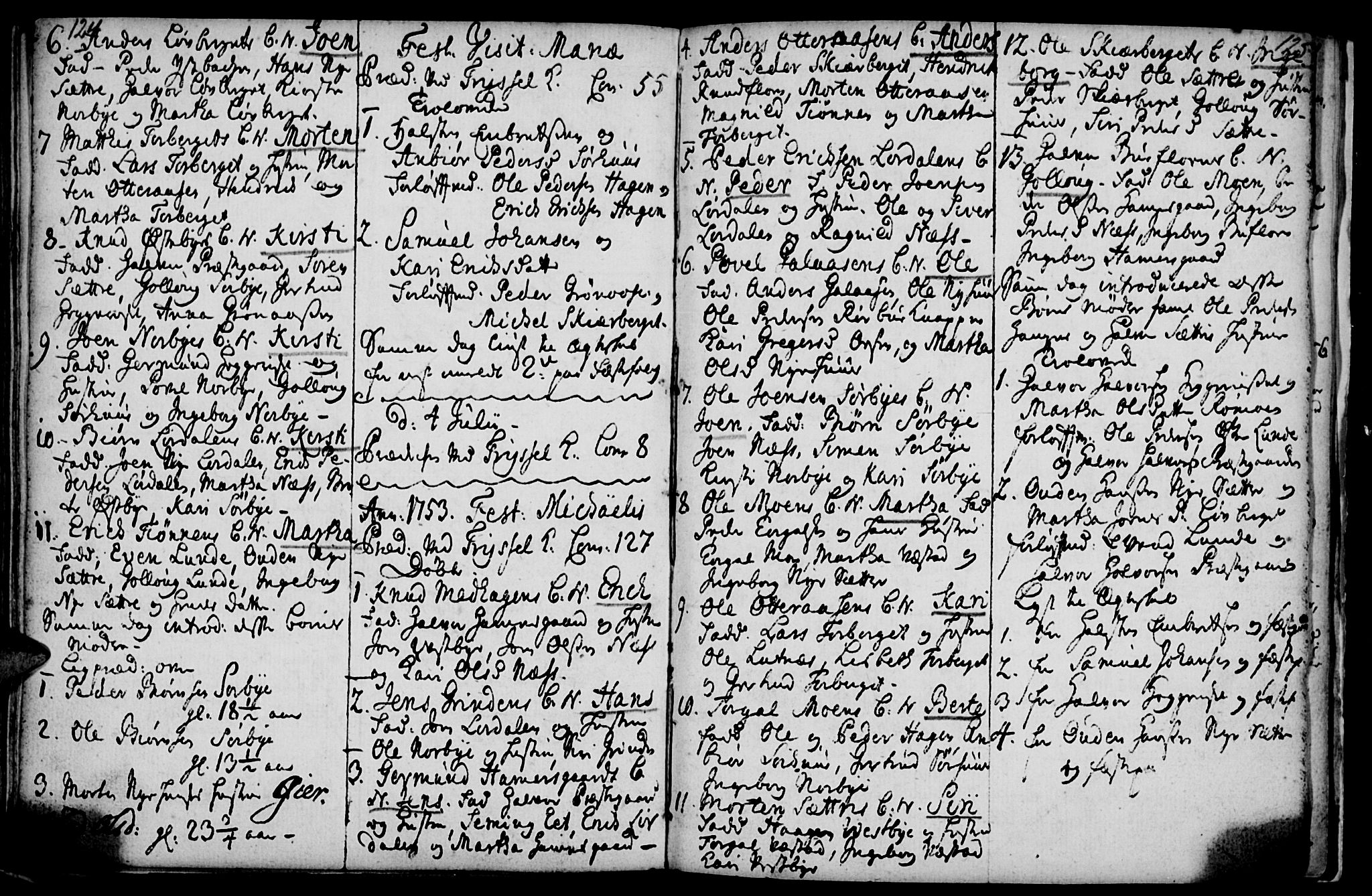 Elverum prestekontor, AV/SAH-PREST-044/H/Ha/Haa/L0001: Parish register (official) no. 1, 1730-1760, p. 124-125