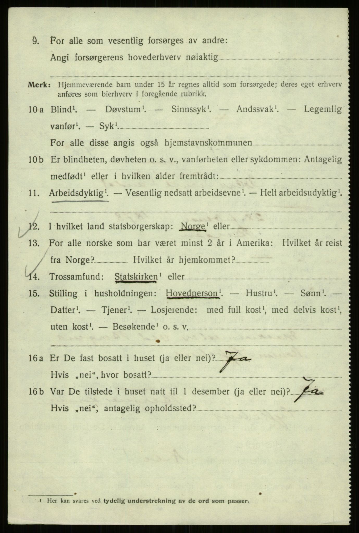 SAB, 1920 census for Bergen, 1920, p. 239366