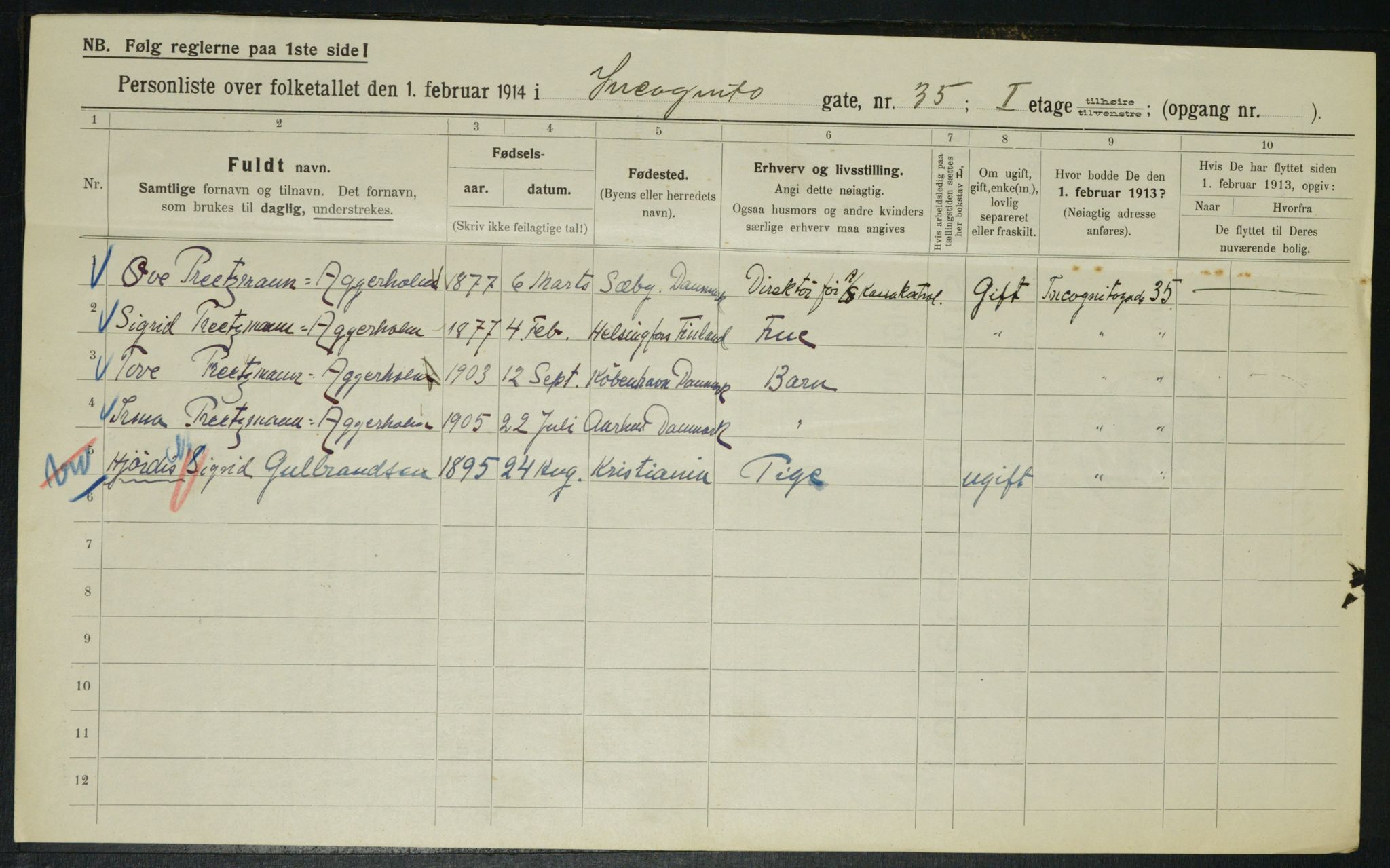 OBA, Municipal Census 1914 for Kristiania, 1914, p. 44341