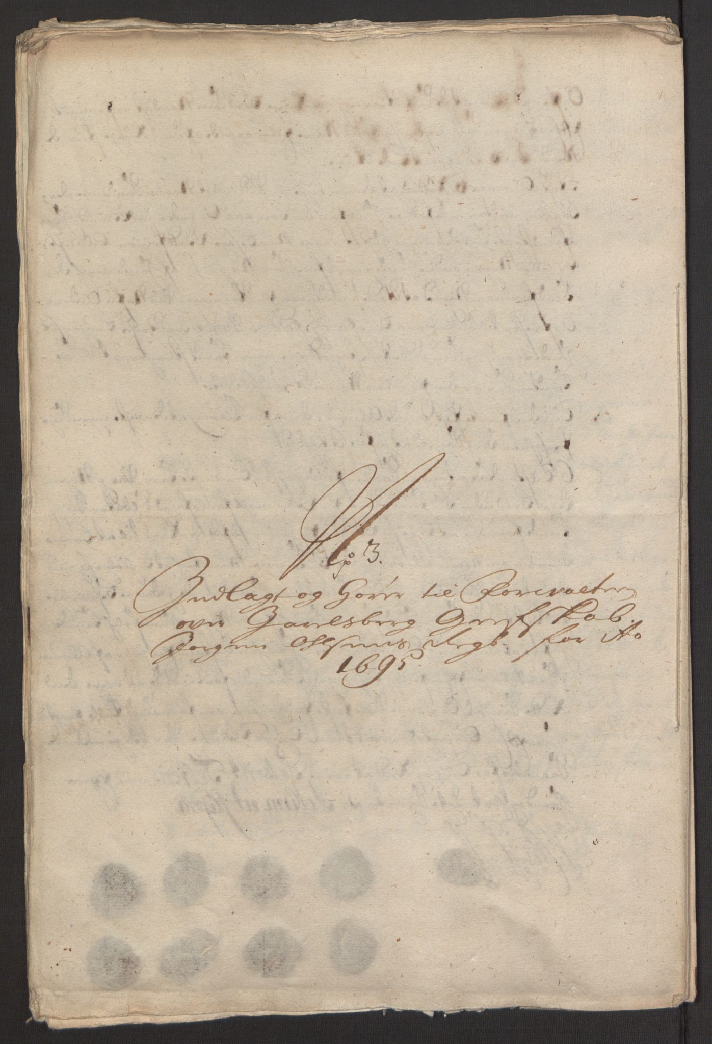 Rentekammeret inntil 1814, Reviderte regnskaper, Fogderegnskap, RA/EA-4092/R32/L1867: Fogderegnskap Jarlsberg grevskap, 1694-1696, p. 194