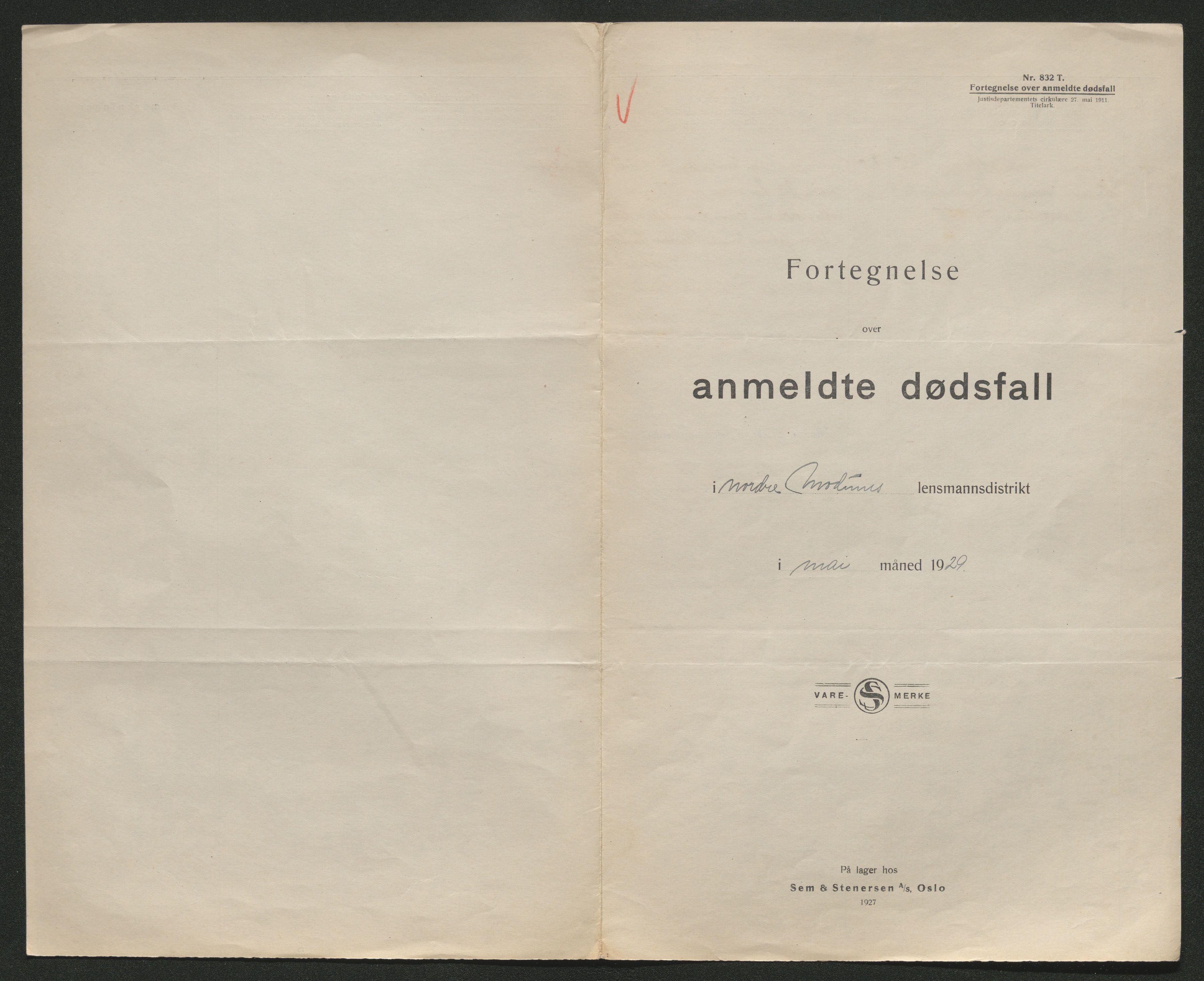 Eiker, Modum og Sigdal sorenskriveri, AV/SAKO-A-123/H/Ha/Hab/L0045: Dødsfallsmeldinger, 1928-1929, p. 831