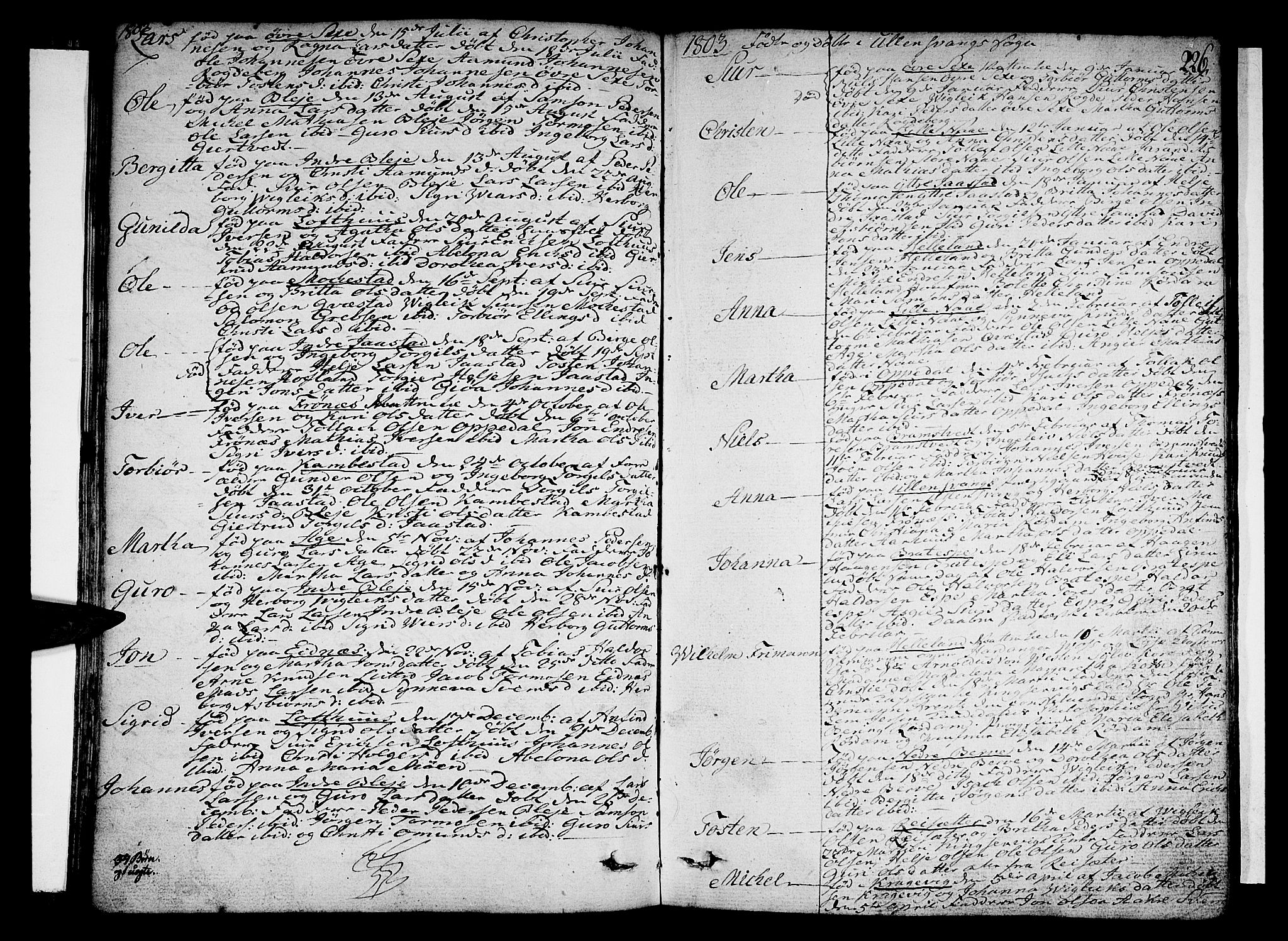 Ullensvang sokneprestembete, SAB/A-78701/H/Haa: Parish register (official) no. A 7 /1, 1788-1804, p. 225-226