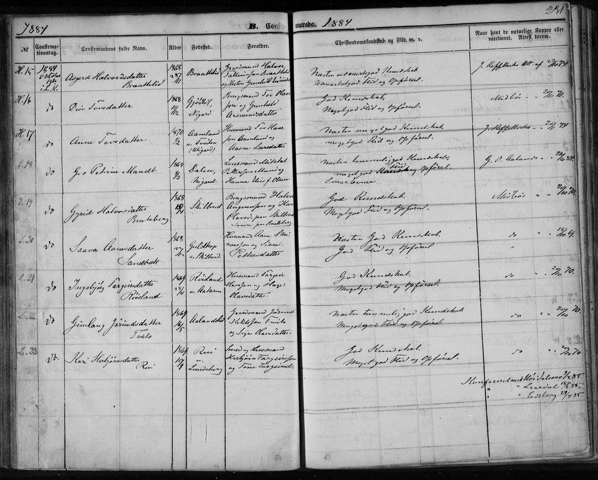 Lårdal kirkebøker, SAKO/A-284/F/Fa/L0006: Parish register (official) no. I 6, 1861-1886, p. 231