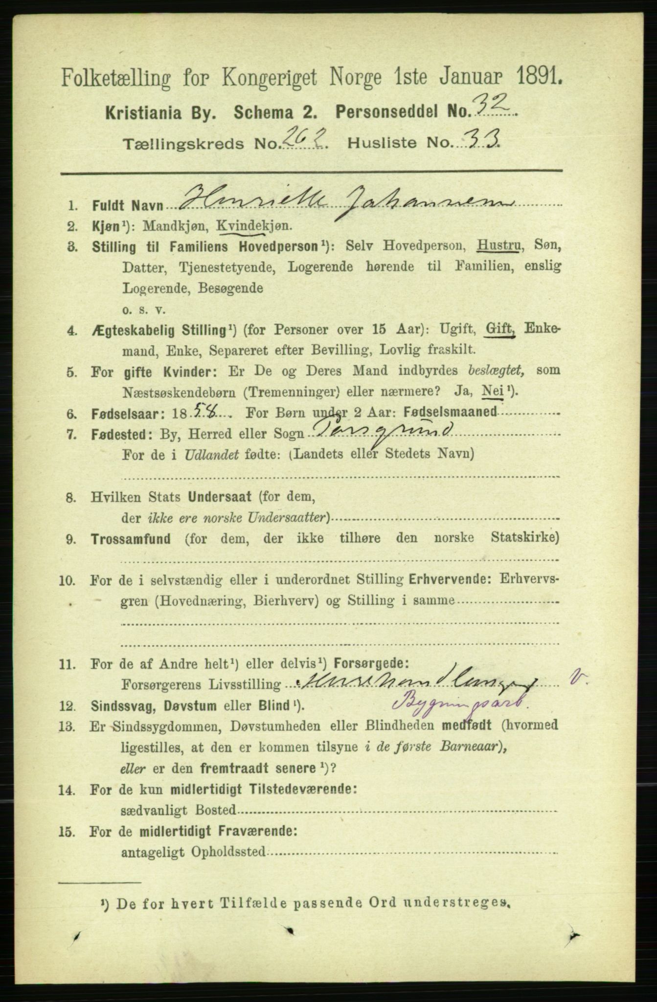 RA, 1891 census for 0301 Kristiania, 1891, p. 159602