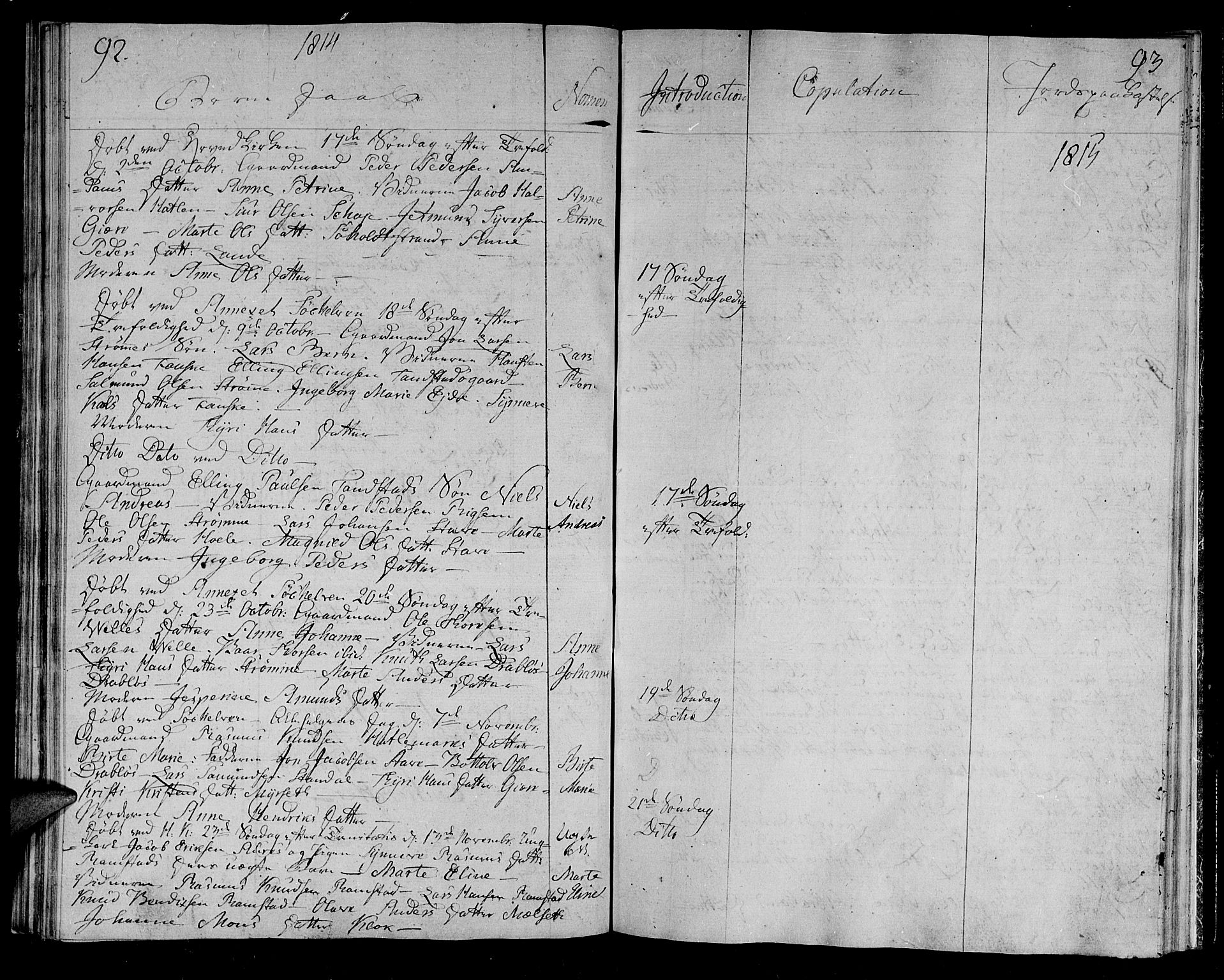 Ministerialprotokoller, klokkerbøker og fødselsregistre - Møre og Romsdal, AV/SAT-A-1454/522/L0309: Parish register (official) no. 522A04, 1810-1816, p. 92-93