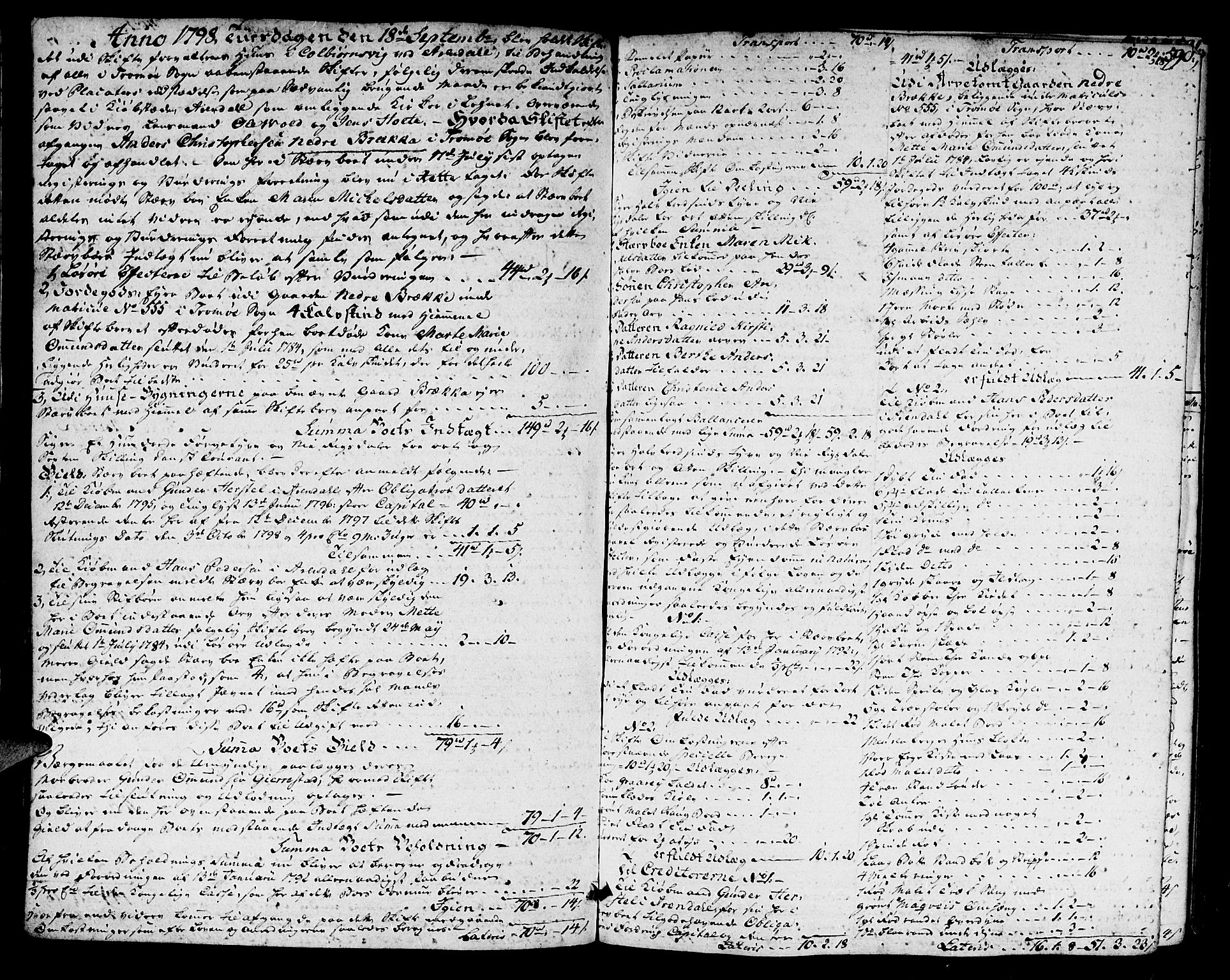 Nedenes sorenskriveri før 1824, SAK/1221-0007/H/Hc/L0042: Skifteprotokoll med register nr 29a, 1795-1800, p. 589b-590a