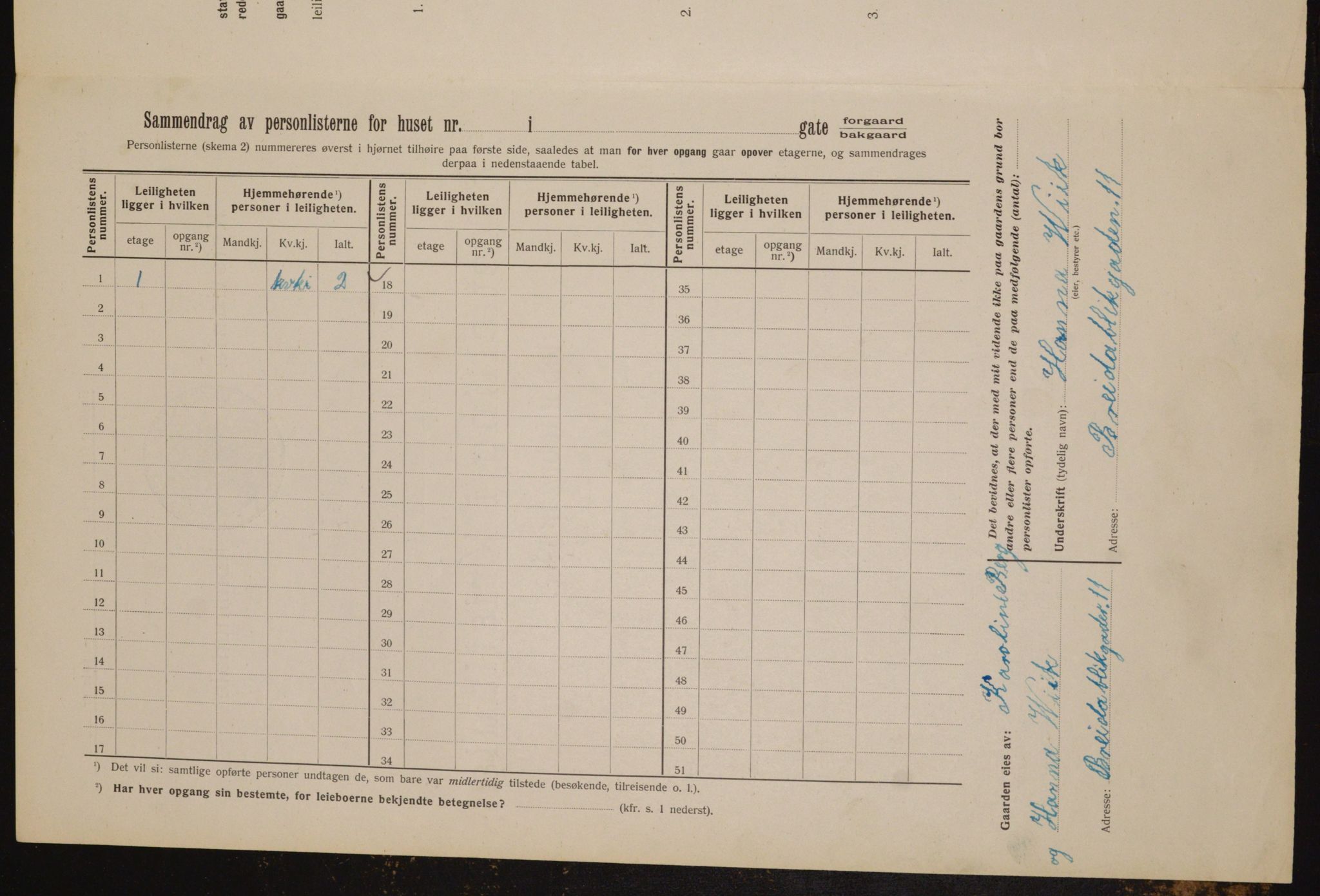 OBA, Municipal Census 1912 for Kristiania, 1912, p. 7998