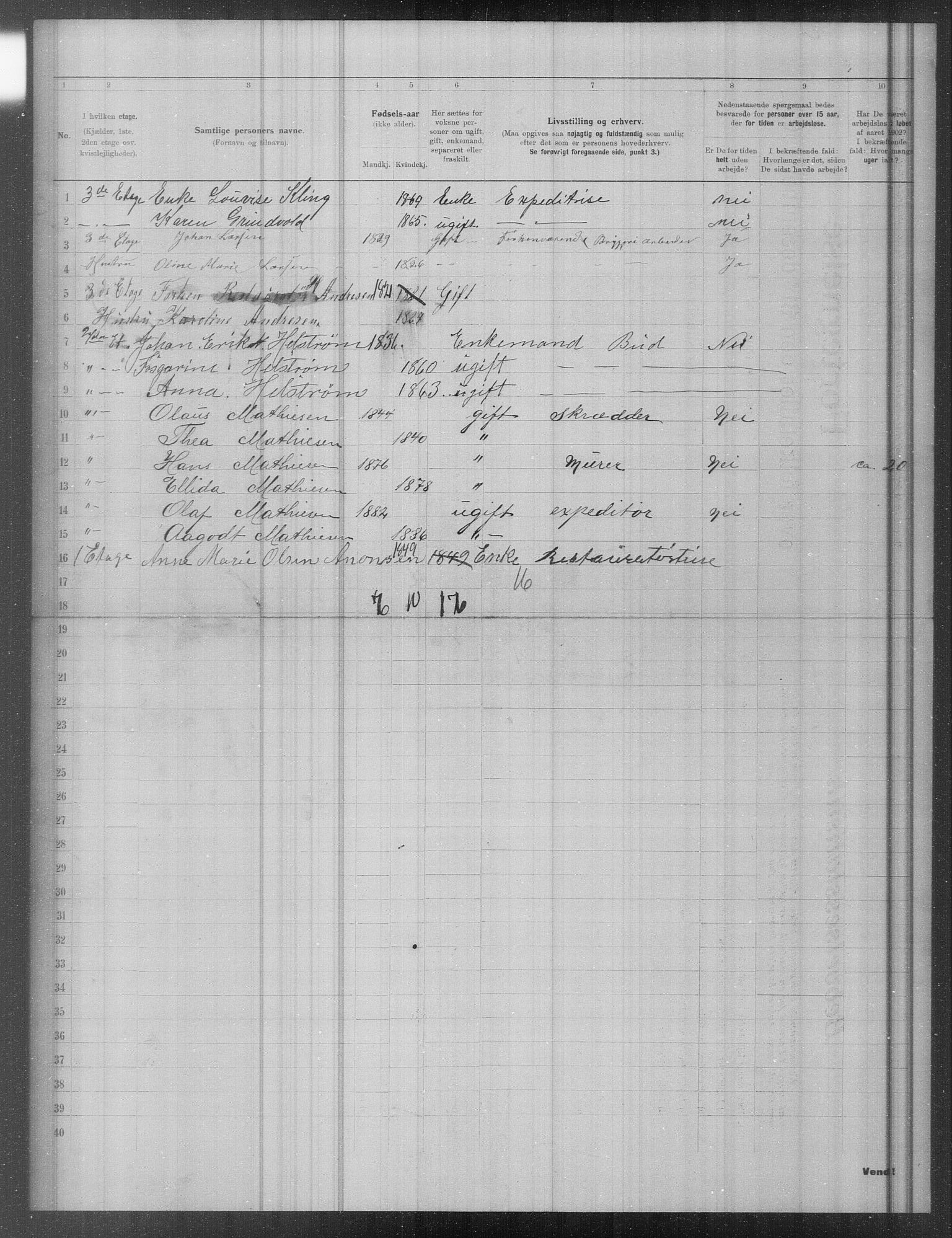 OBA, Municipal Census 1902 for Kristiania, 1902, p. 19885