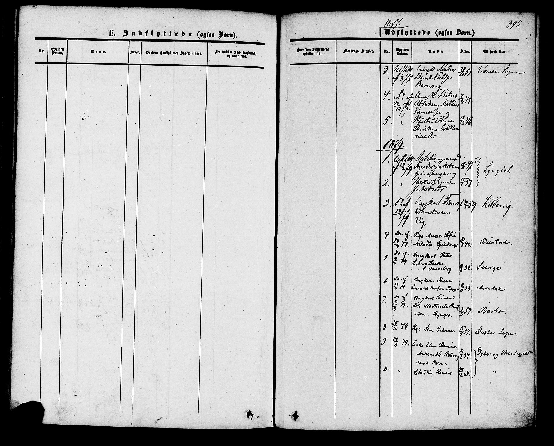 Herad sokneprestkontor, AV/SAK-1111-0018/F/Fa/Fab/L0004: Parish register (official) no. A 4, 1853-1885, p. 395