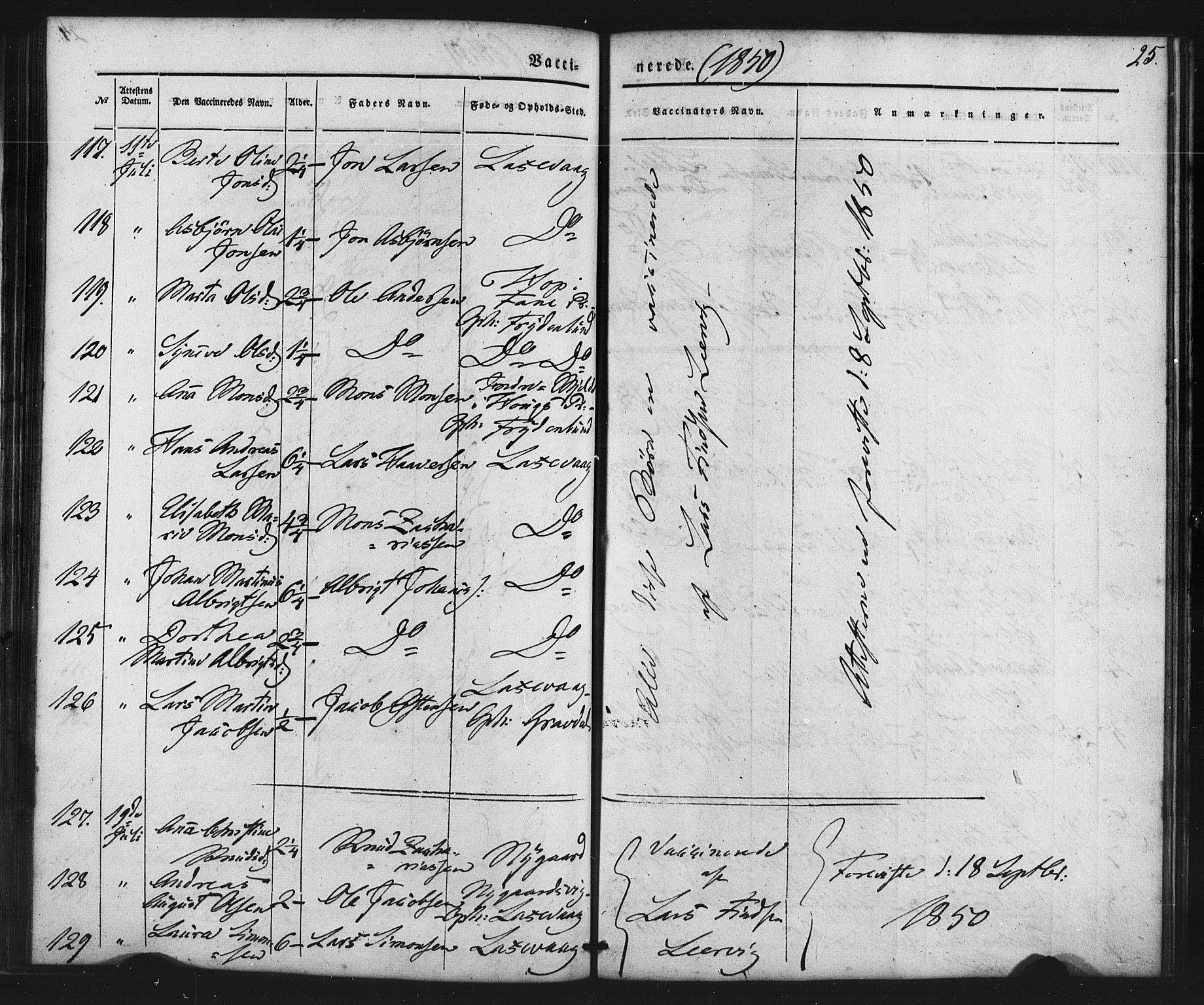 Askøy Sokneprestembete, SAB/A-74101/H/Ha/Haa/Haaa/L0011: Parish register (official) no. A 11, 1846-1856, p. 25