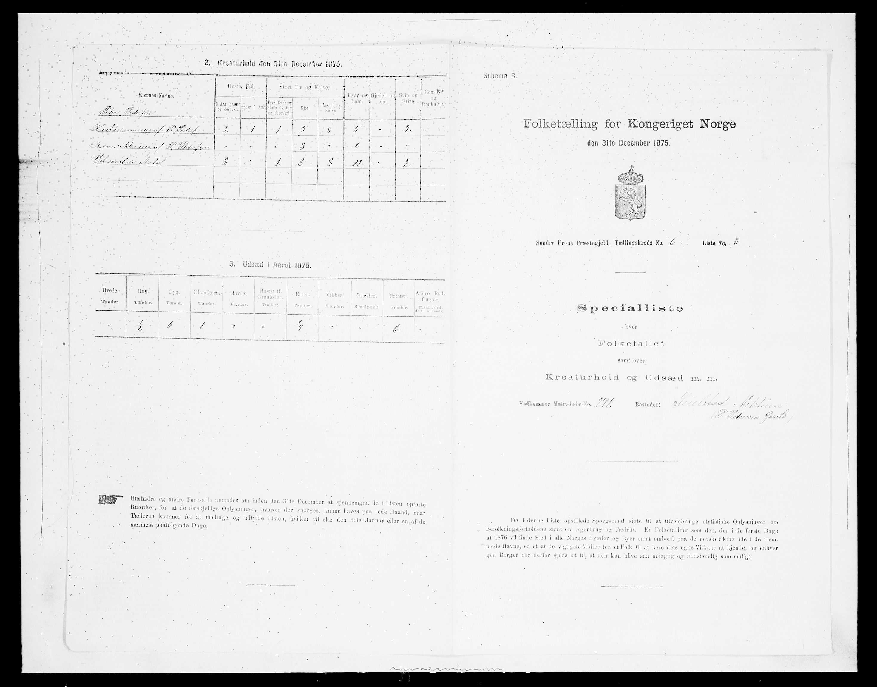 SAH, 1875 census for 0519P Sør-Fron, 1875, p. 848