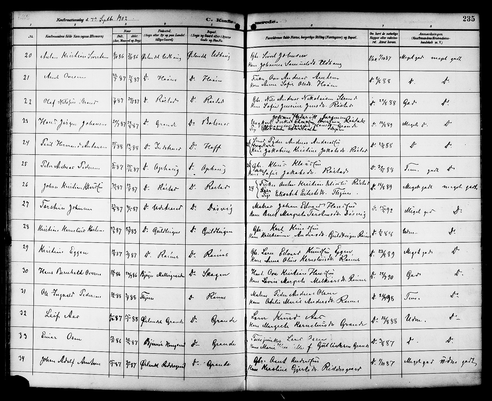 Ministerialprotokoller, klokkerbøker og fødselsregistre - Sør-Trøndelag, SAT/A-1456/659/L0746: Parish register (copy) no. 659C03, 1893-1912, p. 235
