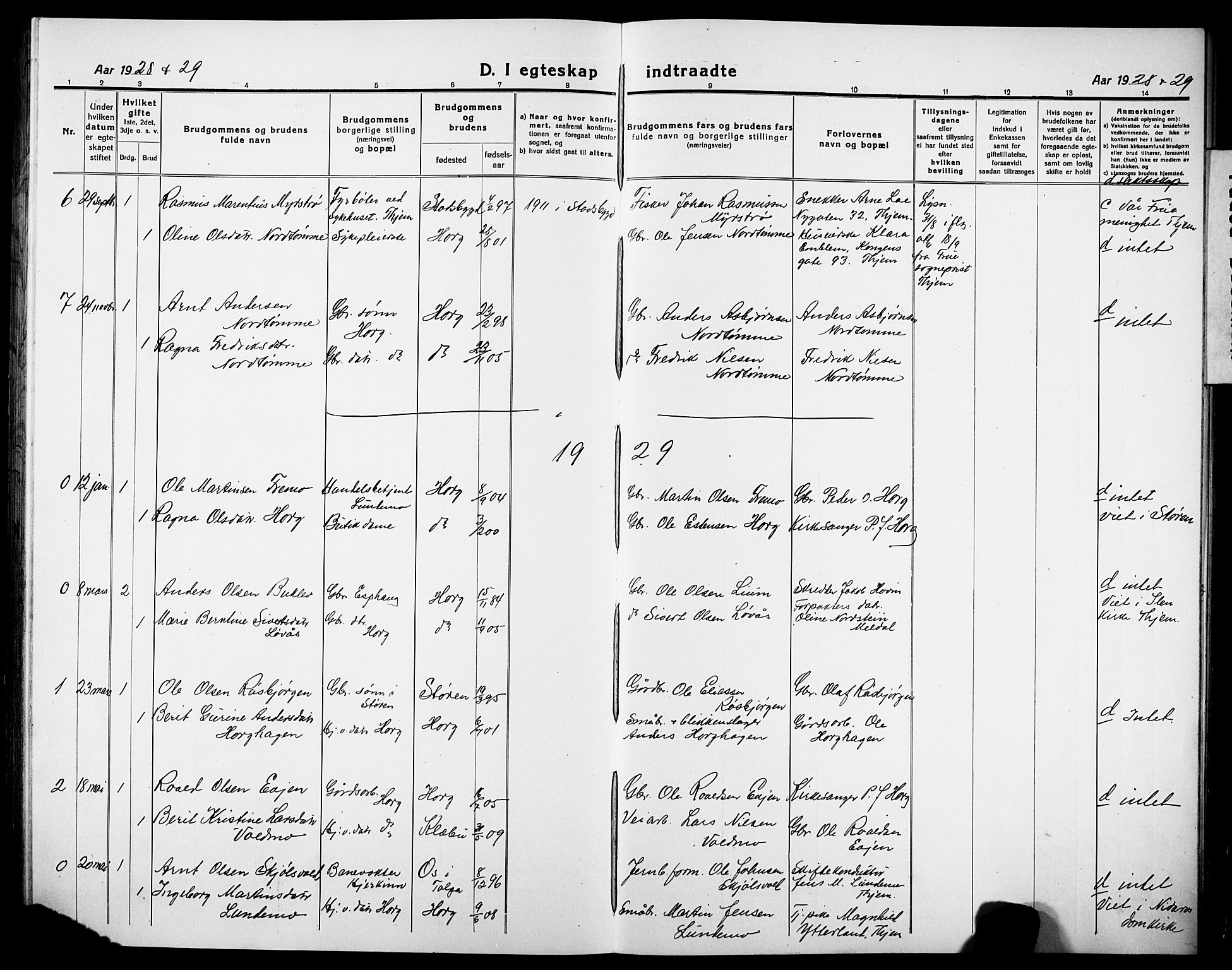 Ministerialprotokoller, klokkerbøker og fødselsregistre - Sør-Trøndelag, SAT/A-1456/692/L1113: Parish register (copy) no. 692C08, 1918-1932