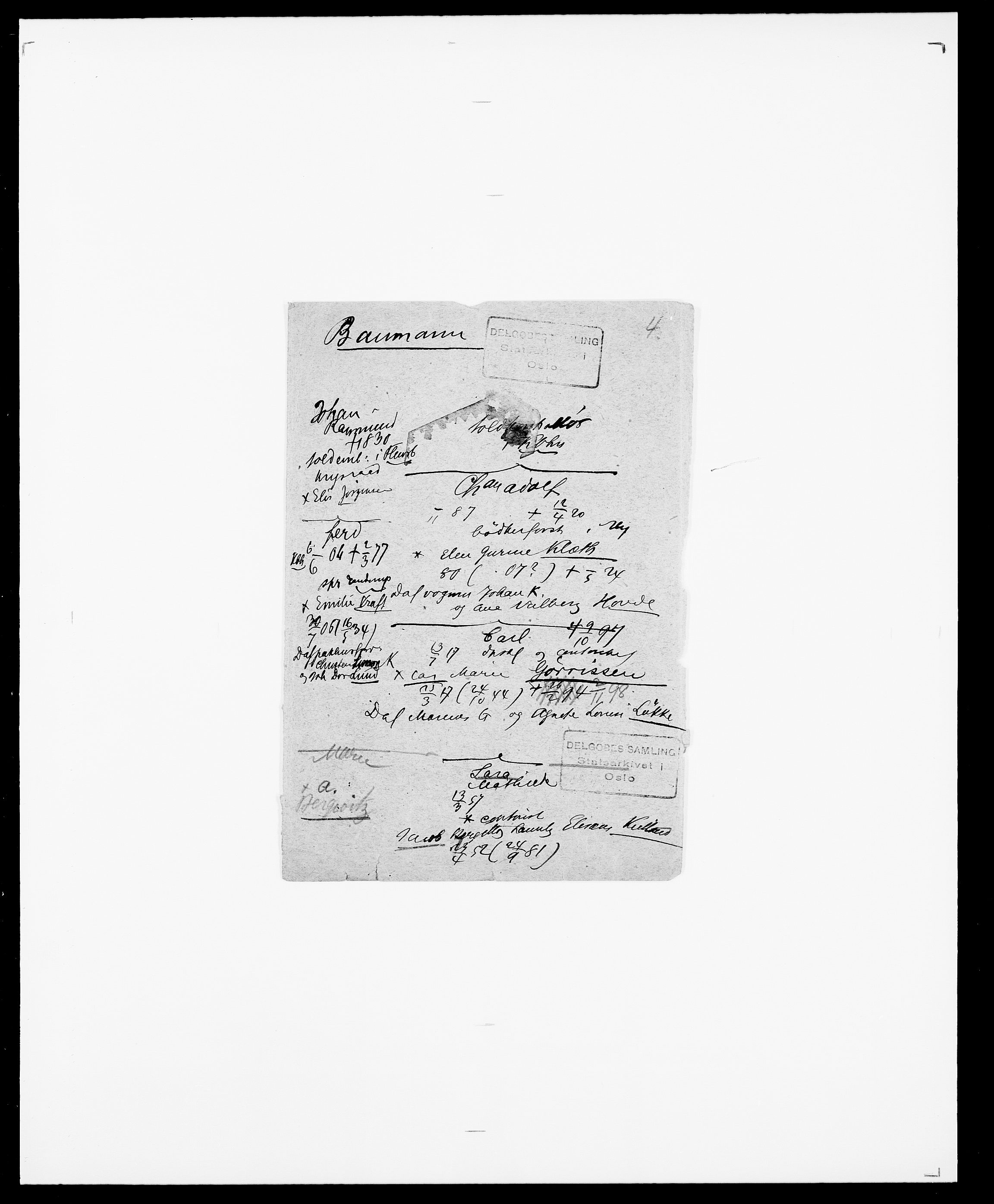 Delgobe, Charles Antoine - samling, AV/SAO-PAO-0038/D/Da/L0003: Barca - Bergen, p. 451