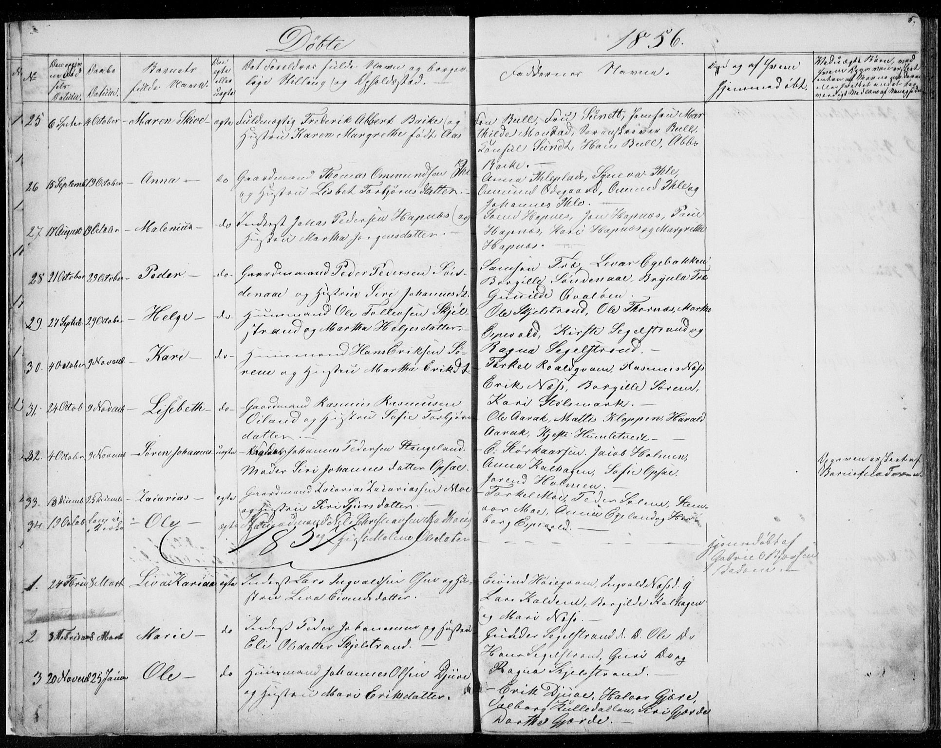 Vikedal sokneprestkontor, SAST/A-101840/01/V: Parish register (copy) no. B 9, 1856-1878, p. 5
