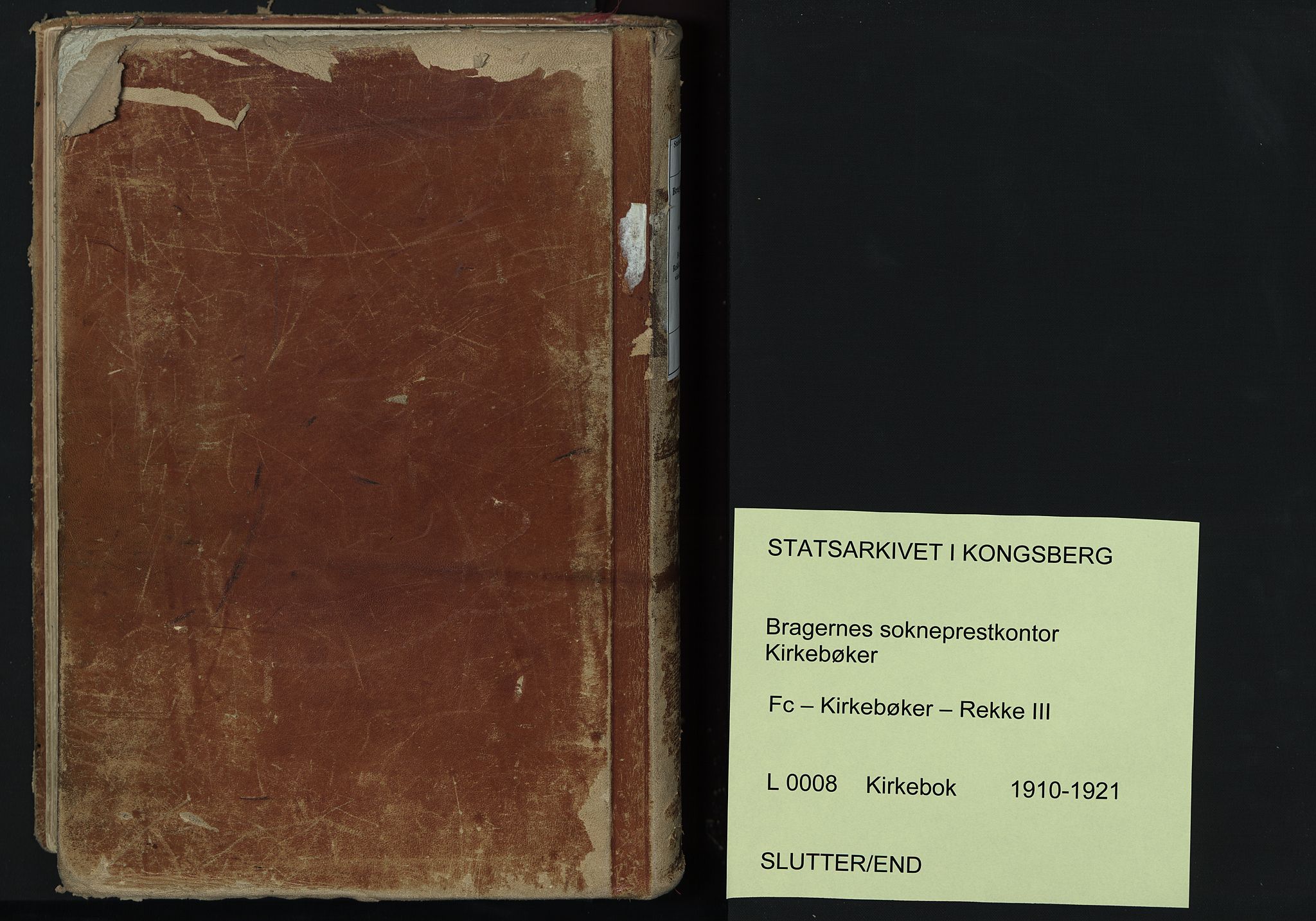 Bragernes kirkebøker, AV/SAKO-A-6/F/Fc/L0008: Parish register (official) no. III 8, 1909-1921