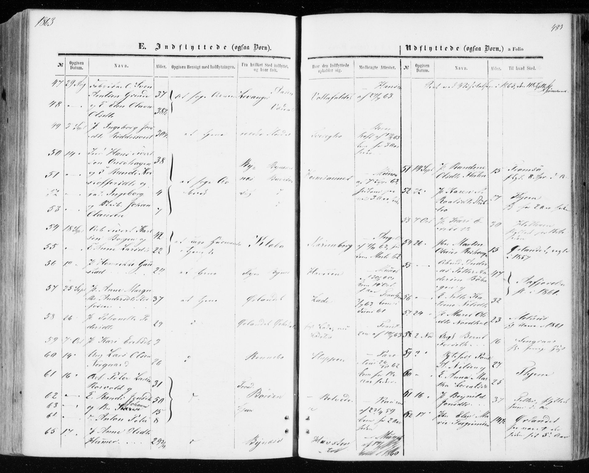 Ministerialprotokoller, klokkerbøker og fødselsregistre - Sør-Trøndelag, AV/SAT-A-1456/606/L0292: Parish register (official) no. 606A07, 1856-1865, p. 483