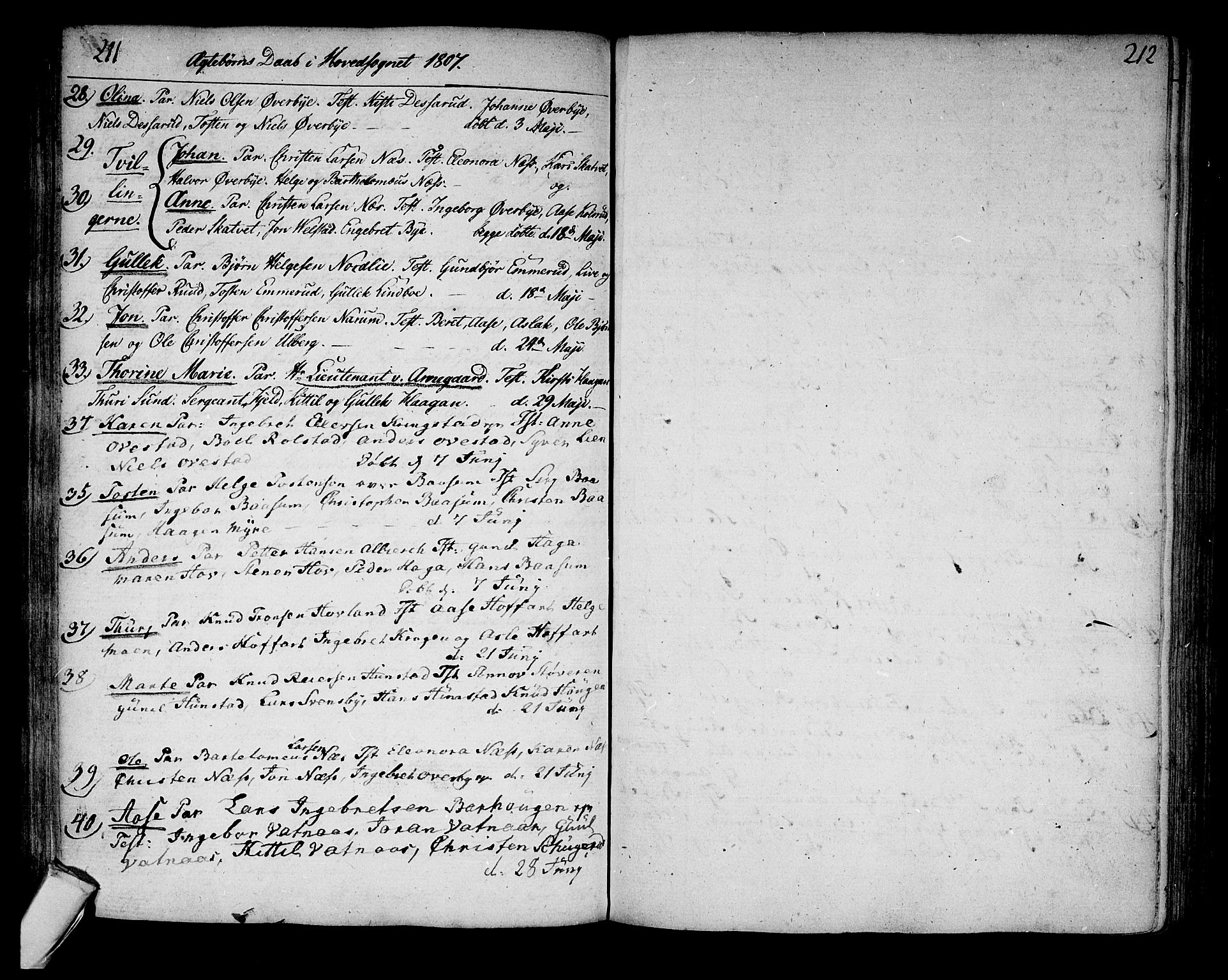 Sigdal kirkebøker, AV/SAKO-A-245/F/Fa/L0003: Parish register (official) no. I 3, 1793-1811, p. 211-212