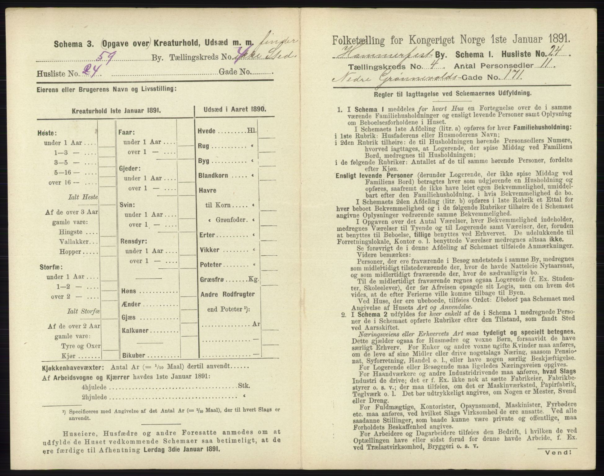 RA, 1891 census for 2001 Hammerfest, 1891, p. 899