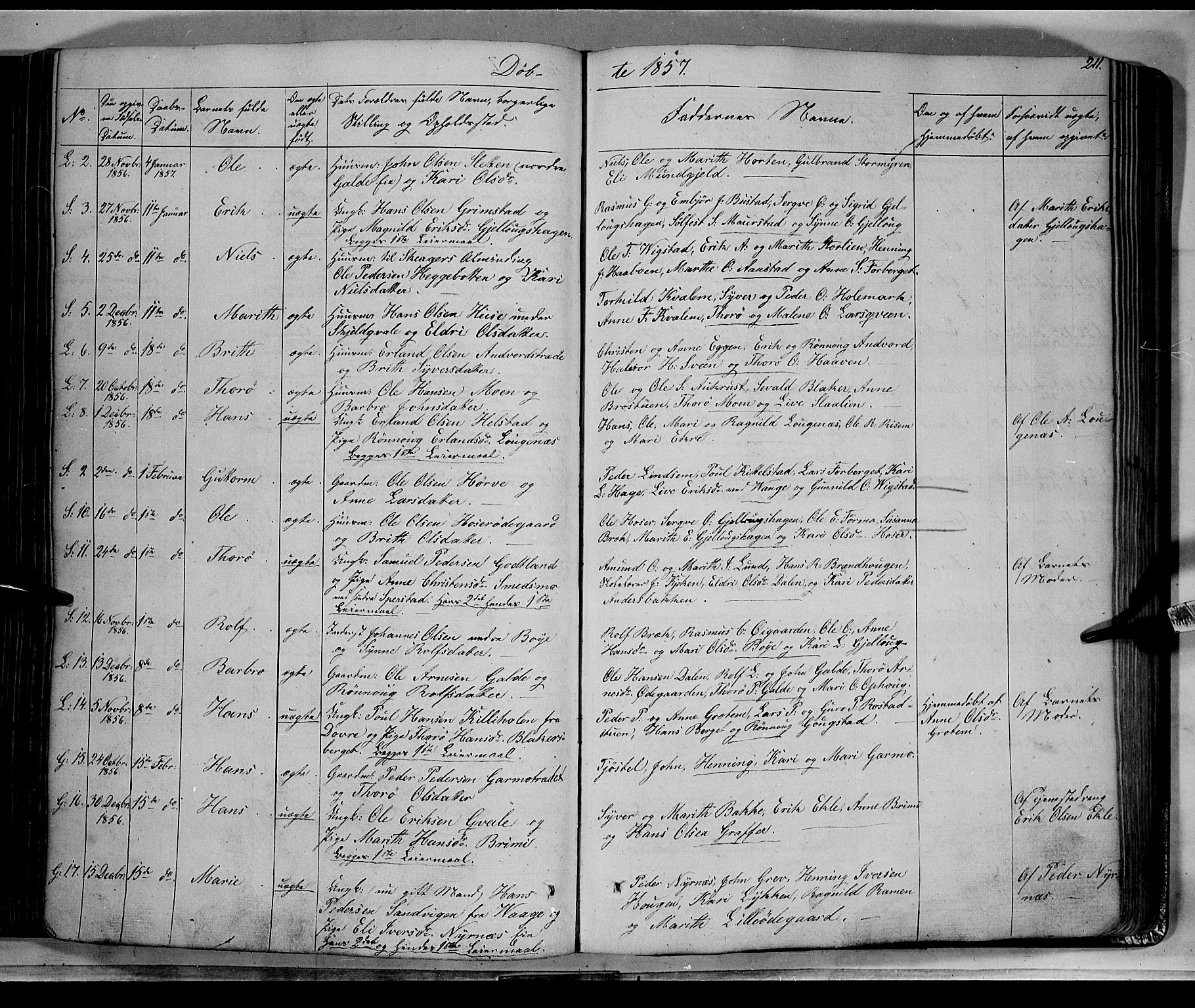 Lom prestekontor, SAH/PREST-070/K/L0006: Parish register (official) no. 6A, 1837-1863, p. 211