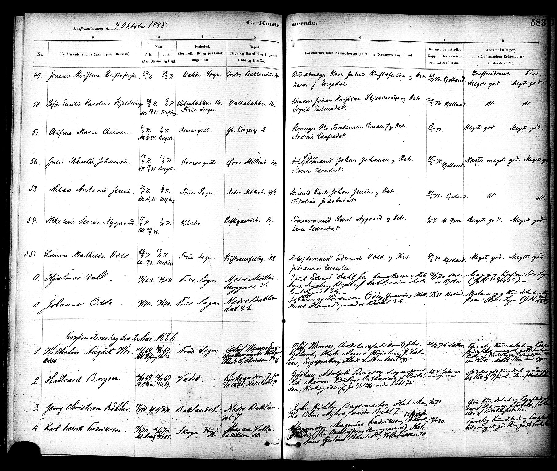 Ministerialprotokoller, klokkerbøker og fødselsregistre - Sør-Trøndelag, AV/SAT-A-1456/604/L0188: Parish register (official) no. 604A09, 1878-1892, p. 583