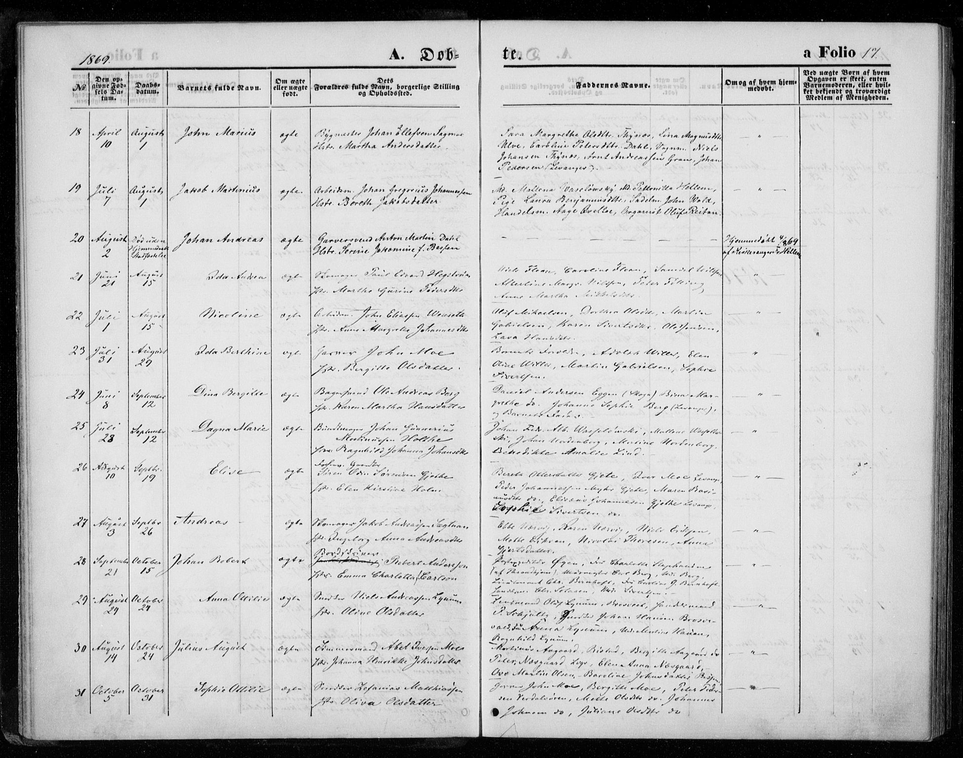 Ministerialprotokoller, klokkerbøker og fødselsregistre - Nord-Trøndelag, SAT/A-1458/720/L0186: Parish register (official) no. 720A03, 1864-1874, p. 17