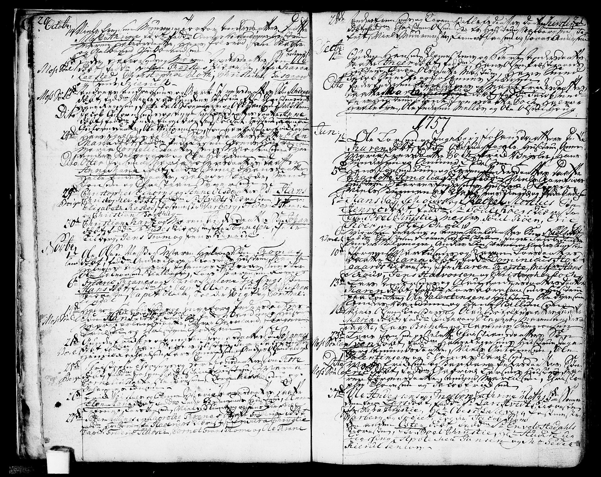 Moss prestekontor Kirkebøker, SAO/A-2003/F/Fa/L0002: Parish register (official) no. I 2, 1753-1779, p. 20-21