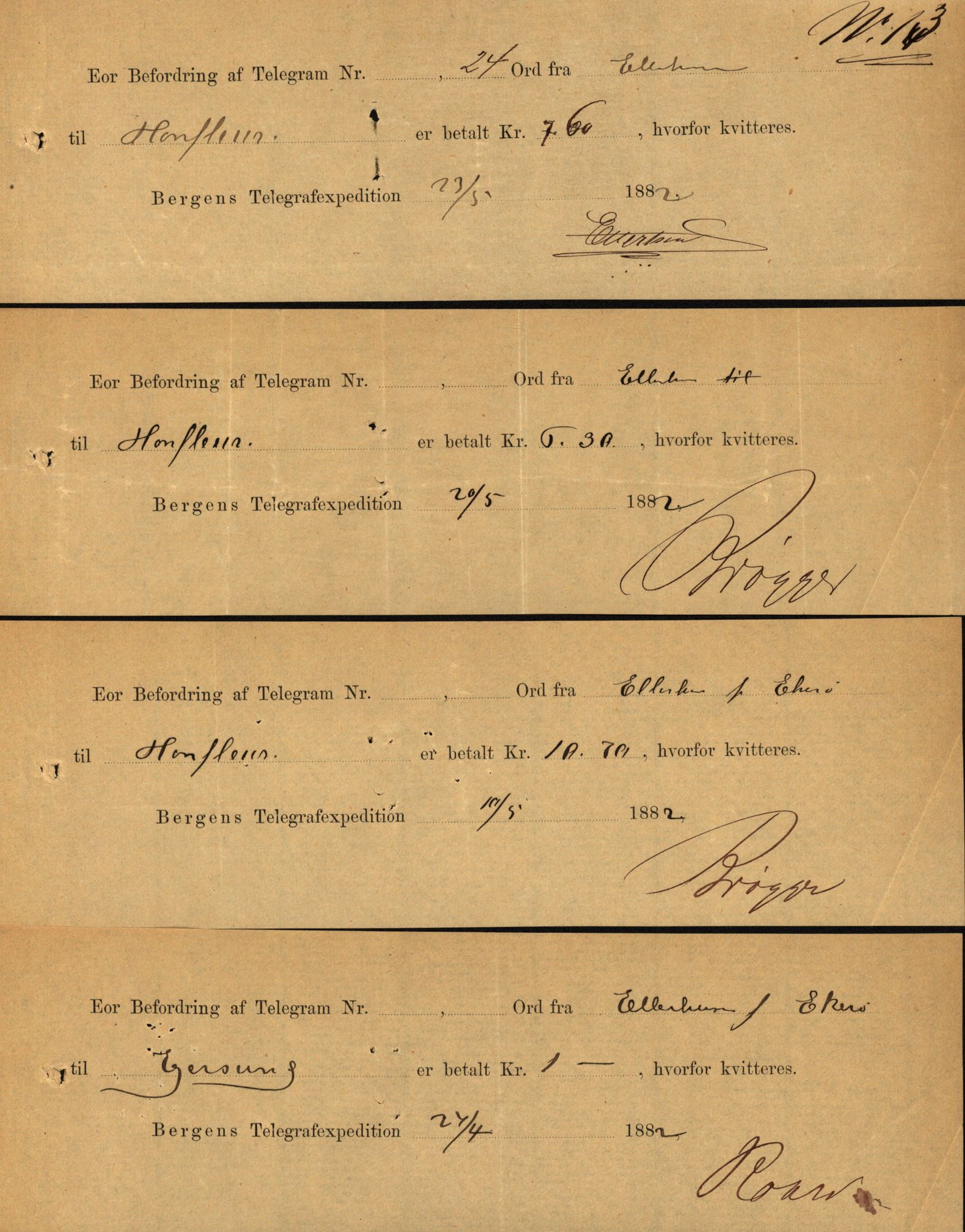 Pa 63 - Østlandske skibsassuranceforening, VEMU/A-1079/G/Ga/L0015/0003: Havaridokumenter / Egerøen, 1882
