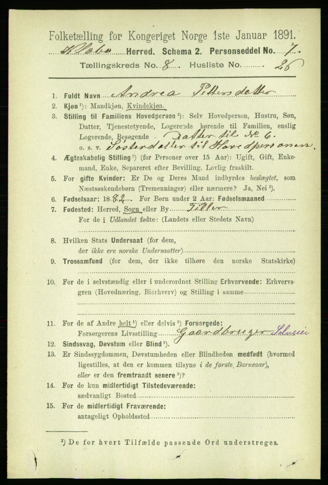 RA, 1891 census for 1662 Klæbu, 1891, p. 1699