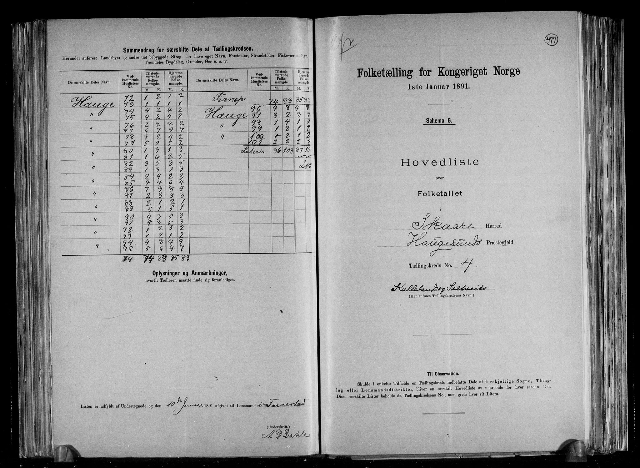 RA, 1891 census for 1153 Skåre, 1891, p. 10