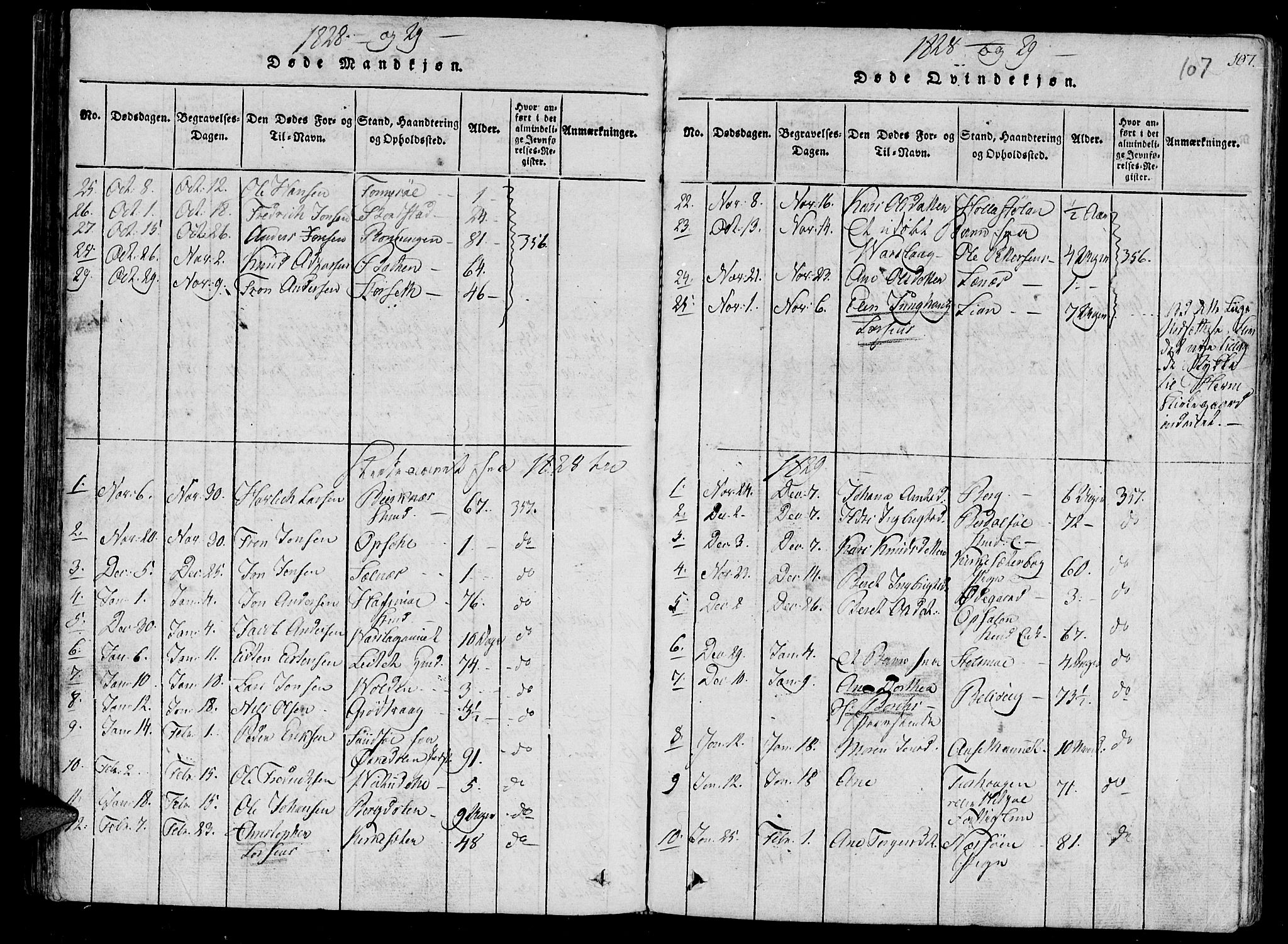 Ministerialprotokoller, klokkerbøker og fødselsregistre - Sør-Trøndelag, SAT/A-1456/630/L0491: Parish register (official) no. 630A04, 1818-1830, p. 107