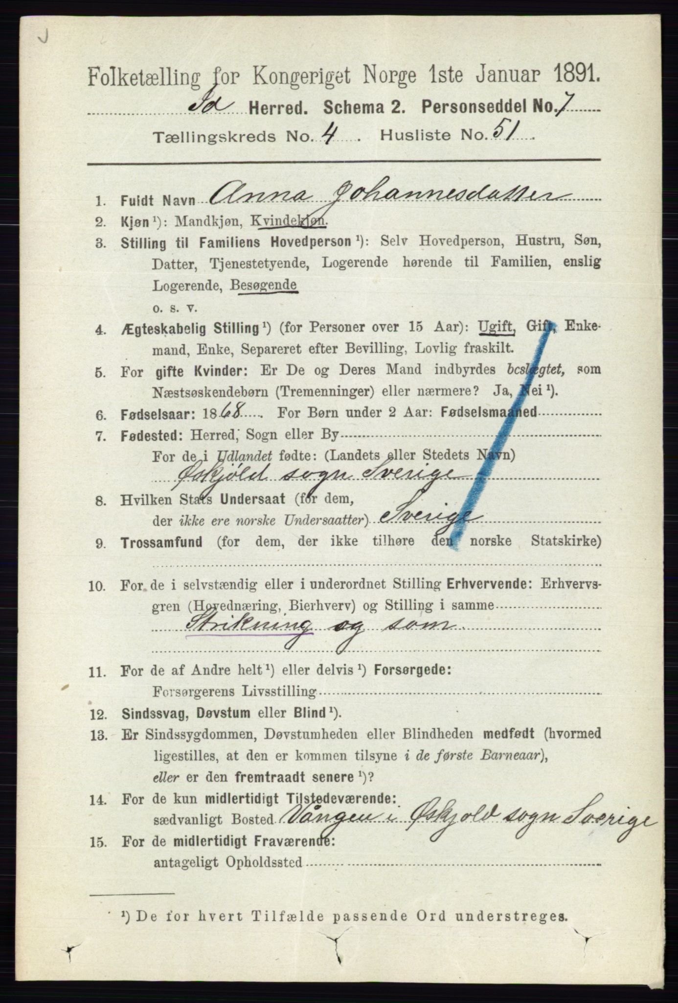 RA, 1891 census for 0117 Idd, 1891, p. 3174