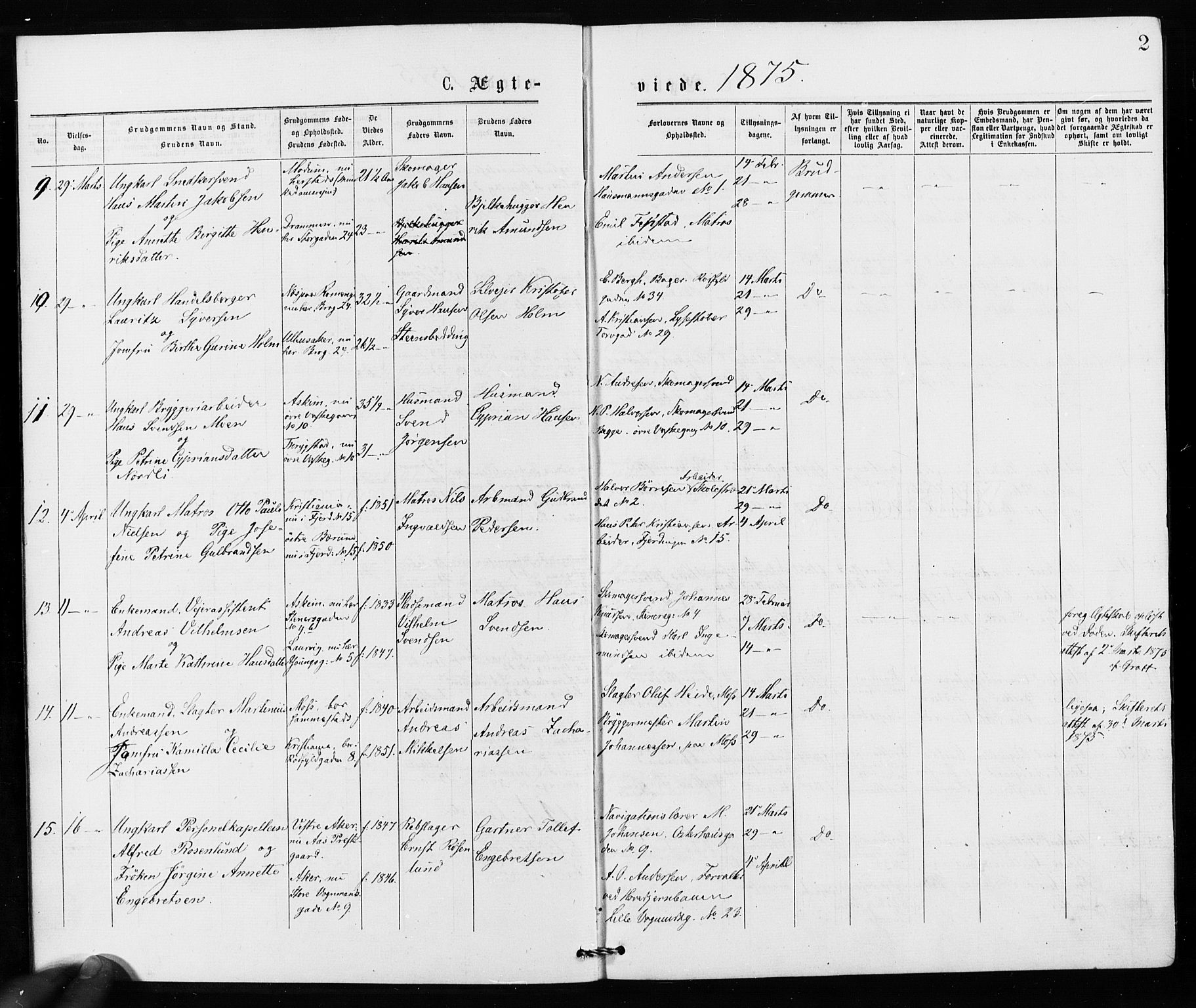 Jakob prestekontor Kirkebøker, SAO/A-10850/F/Fa/L0002: Parish register (official) no. 2, 1875-1879, p. 2