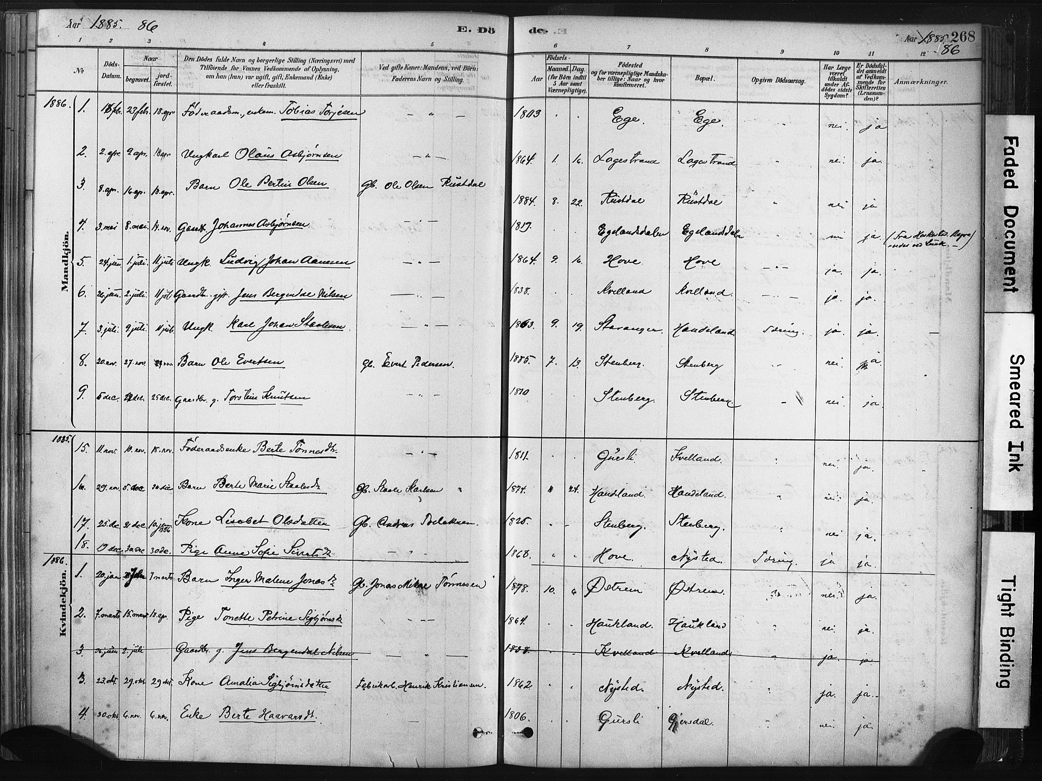 Lund sokneprestkontor, AV/SAST-A-101809/S06/L0011: Parish register (official) no. A 10, 1877-1904, p. 268