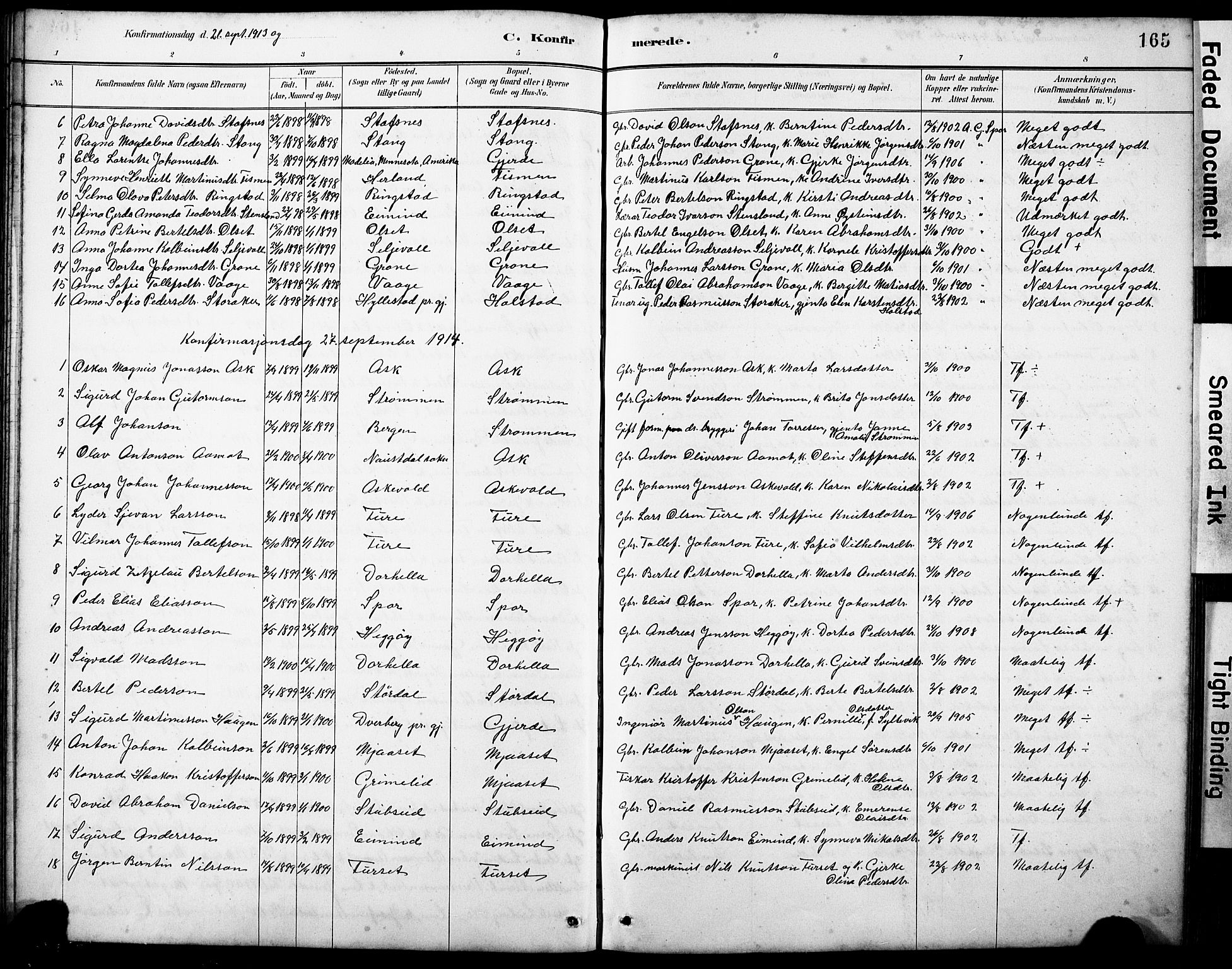 Askvoll sokneprestembete, SAB/A-79501/H/Hab/Haba/L0003: Parish register (copy) no. A 3, 1886-1928, p. 165
