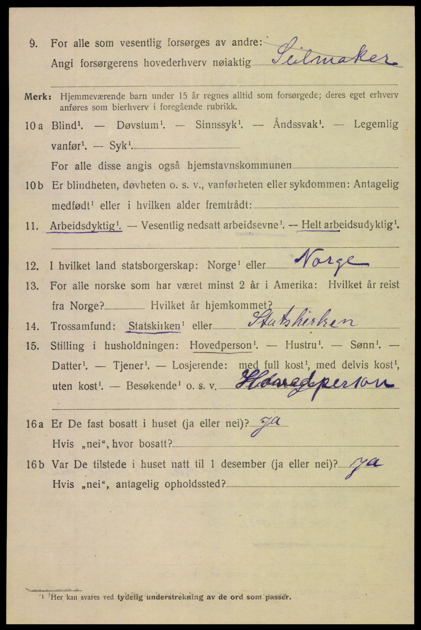 SAK, 1920 census for Tvedestrand, 1920, p. 1548