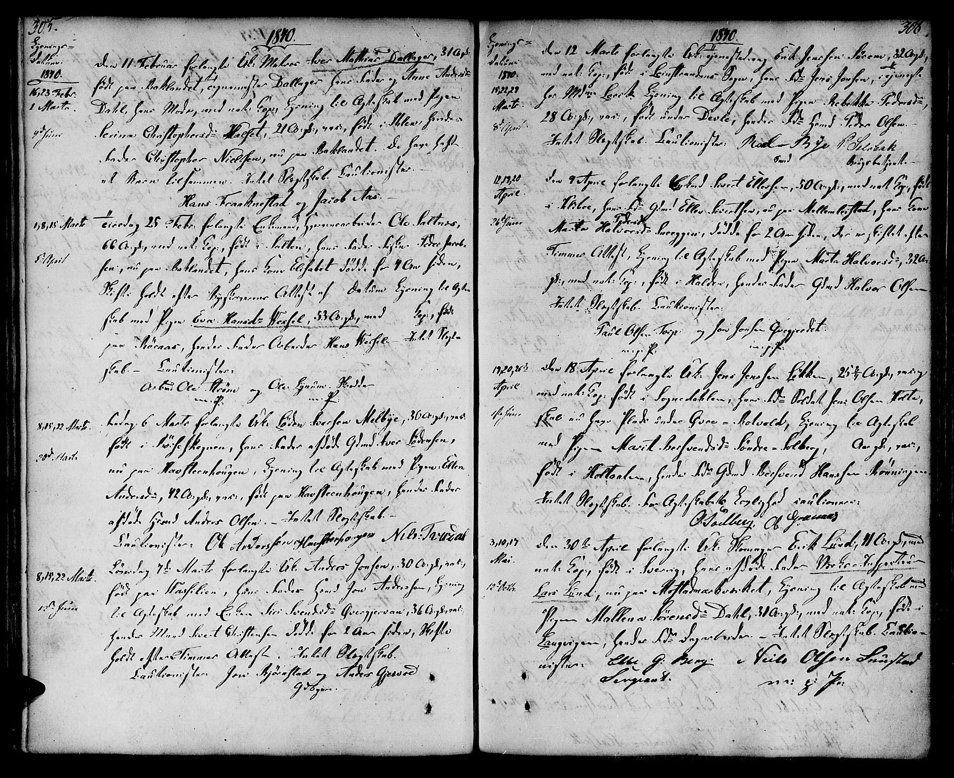 Ministerialprotokoller, klokkerbøker og fødselsregistre - Sør-Trøndelag, AV/SAT-A-1456/604/L0181: Parish register (official) no. 604A02, 1798-1817, p. 305-306