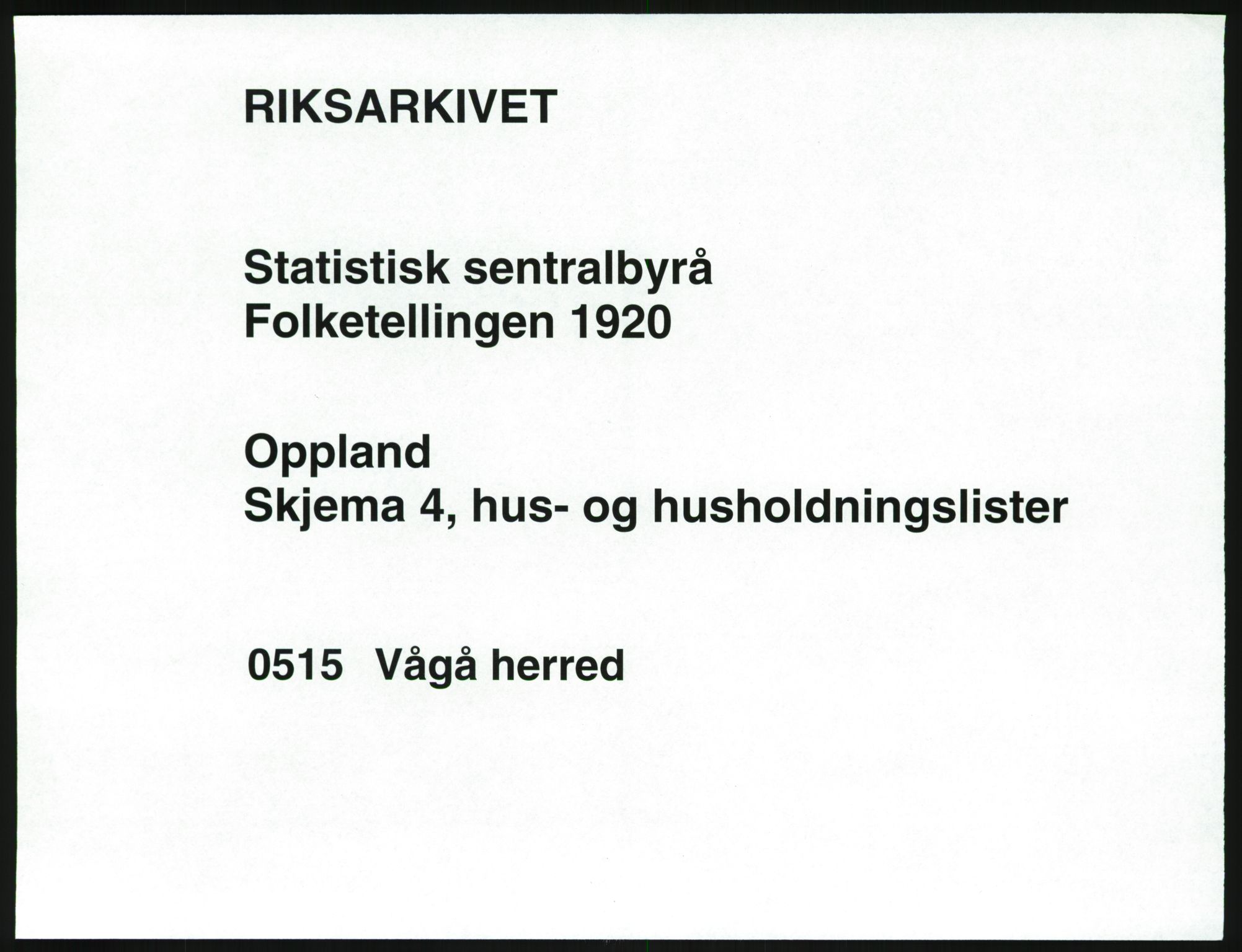 SAH, 1920 census for Vågå, 1920, p. 38