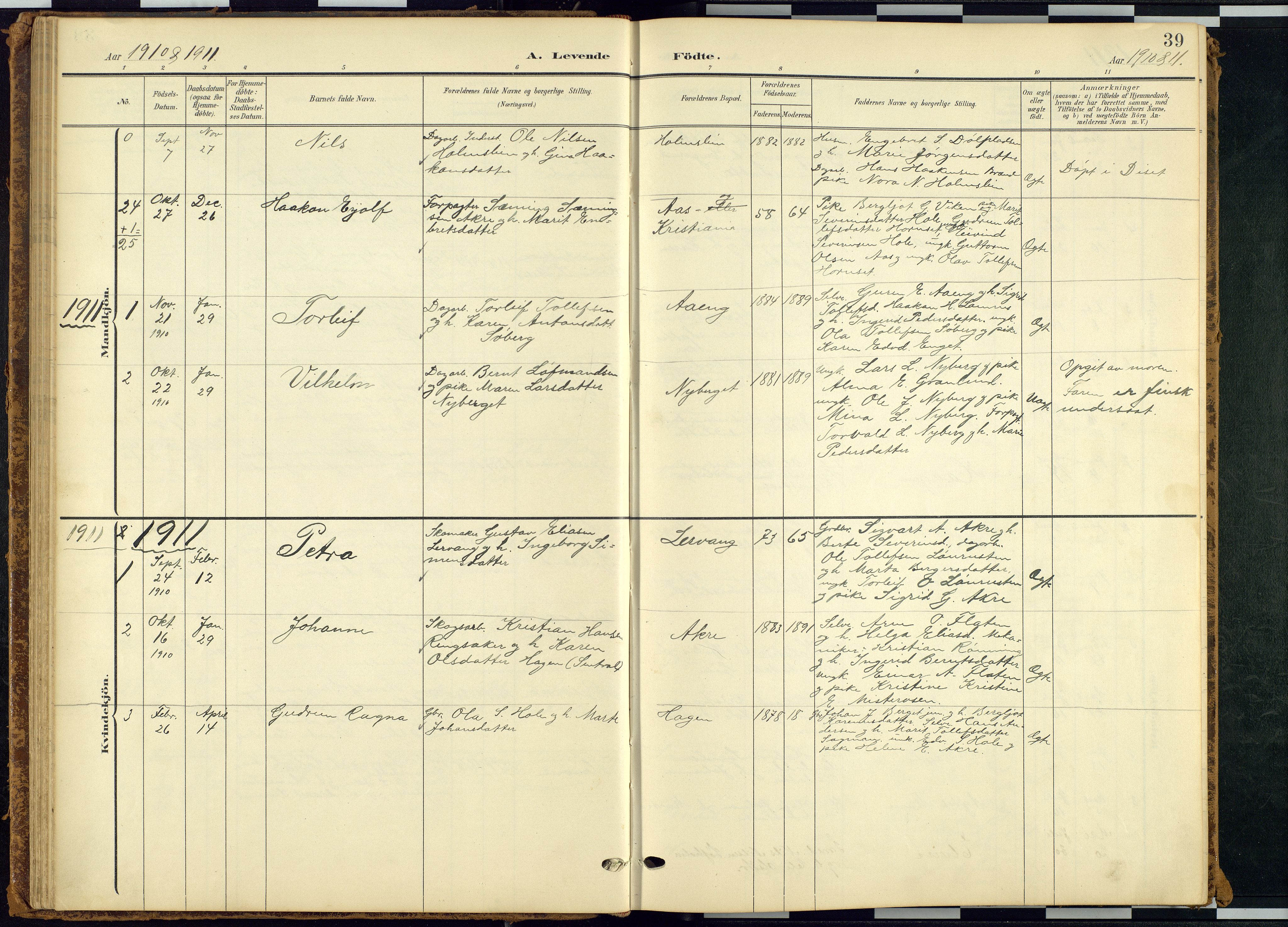 Rendalen prestekontor, SAH/PREST-054/H/Ha/Hab/L0010: Parish register (copy) no. 10, 1903-1940, p. 39