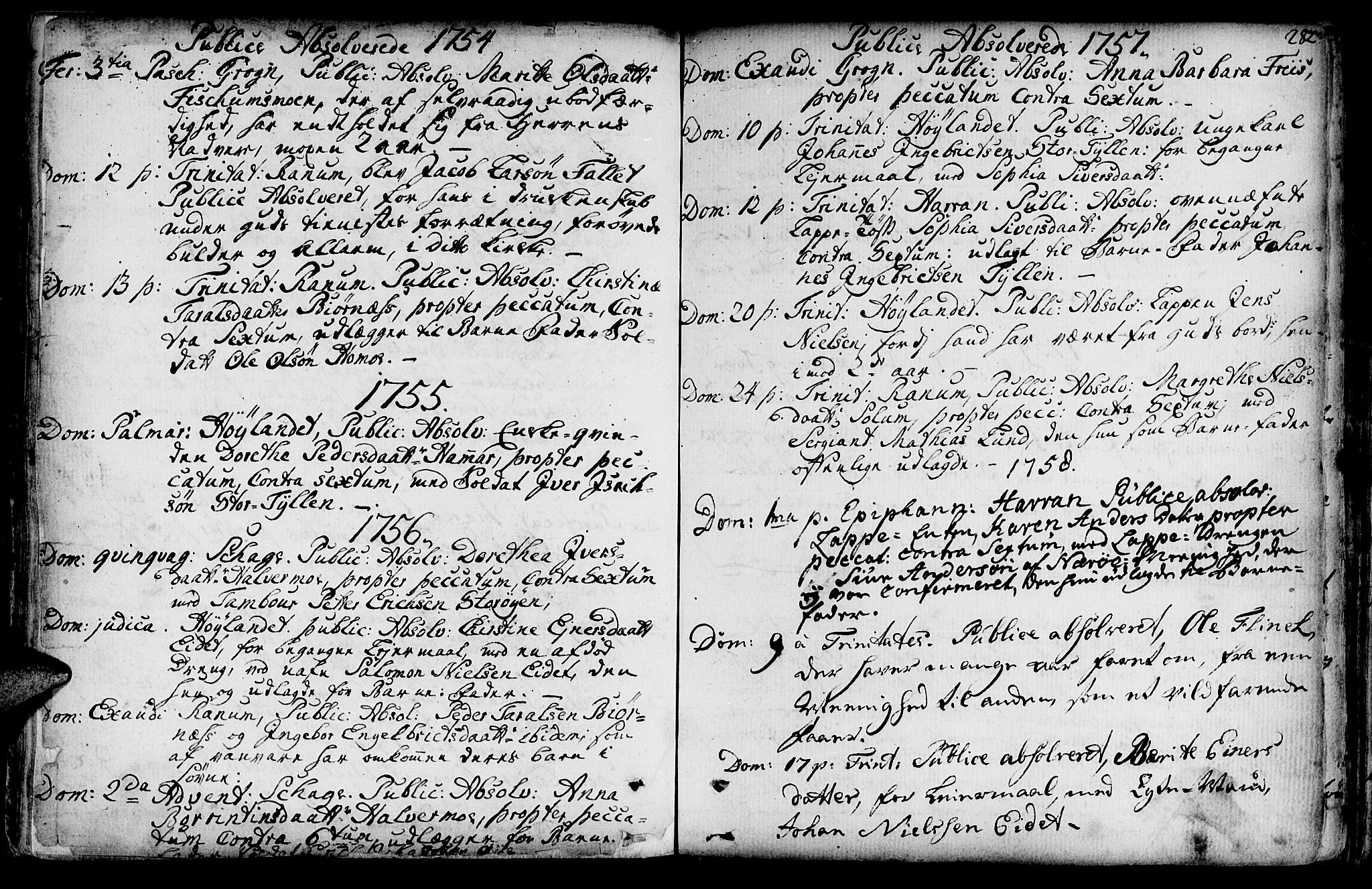 Ministerialprotokoller, klokkerbøker og fødselsregistre - Nord-Trøndelag, AV/SAT-A-1458/764/L0542: Parish register (official) no. 764A02, 1748-1779, p. 282