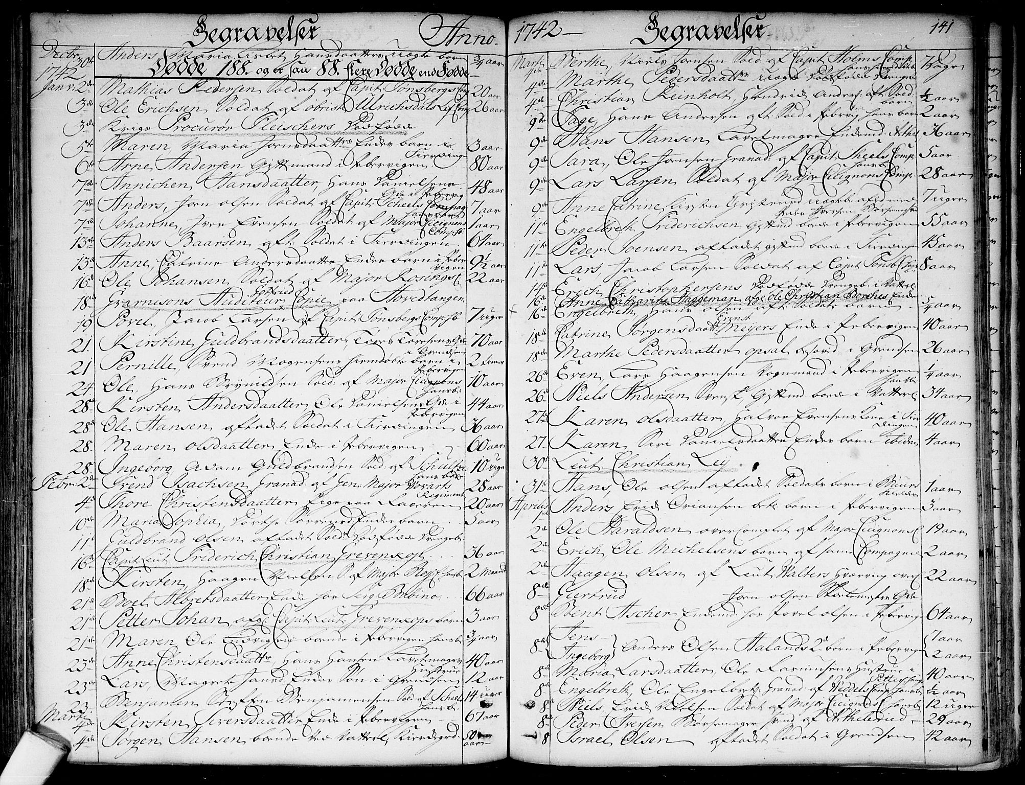 Garnisonsmenigheten Kirkebøker, SAO/A-10846/F/Fa/L0001: Parish register (official) no. 1, 1734-1756, p. 141