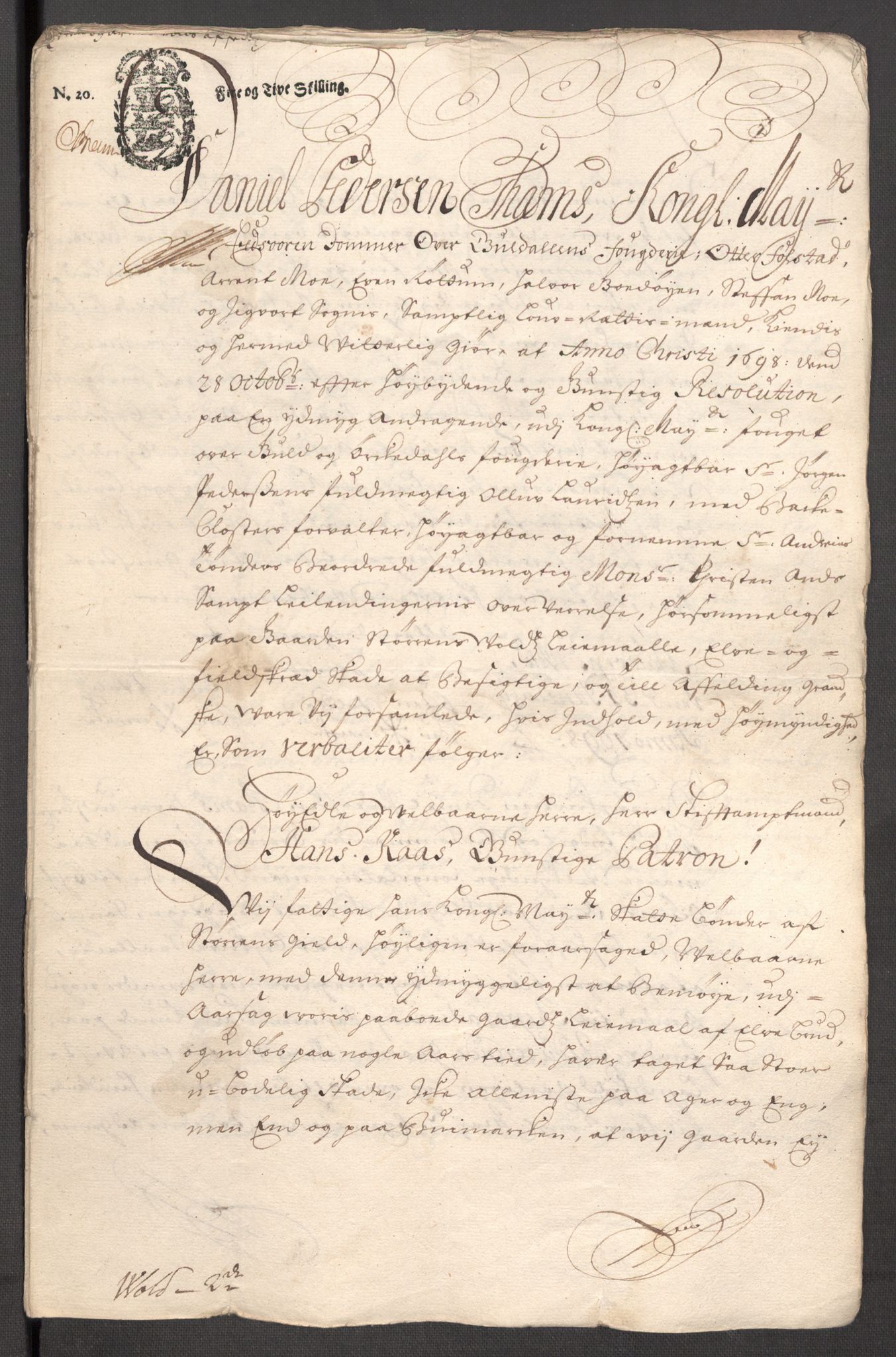 Rentekammeret inntil 1814, Reviderte regnskaper, Fogderegnskap, RA/EA-4092/R60/L3951: Fogderegnskap Orkdal og Gauldal, 1701, p. 313