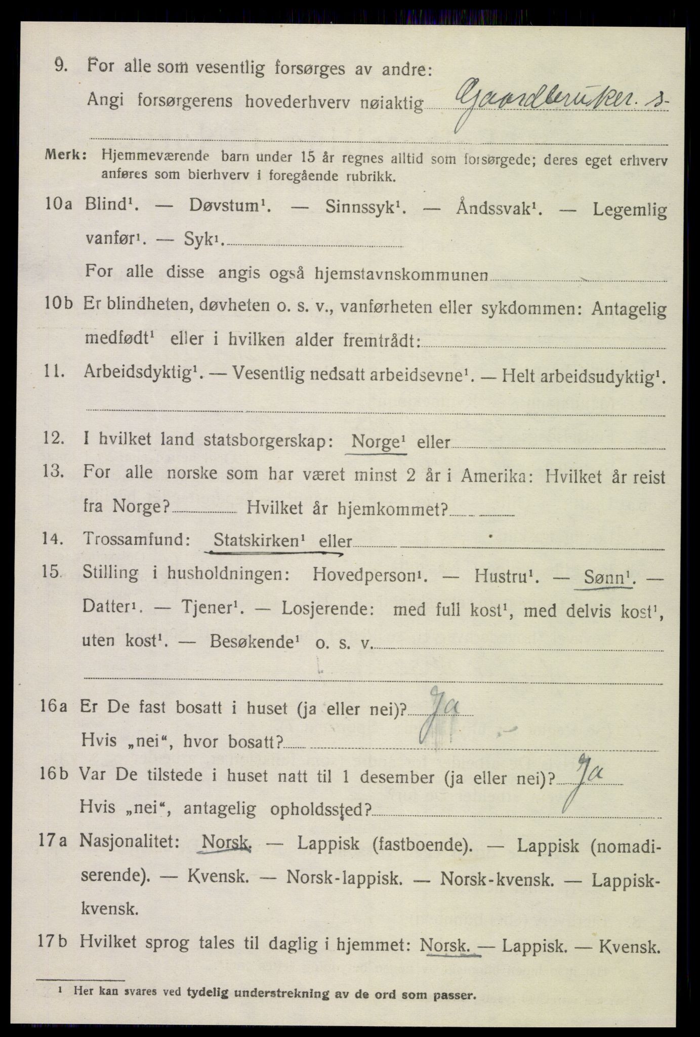 SAT, 1920 census for Leksvik, 1920, p. 4773