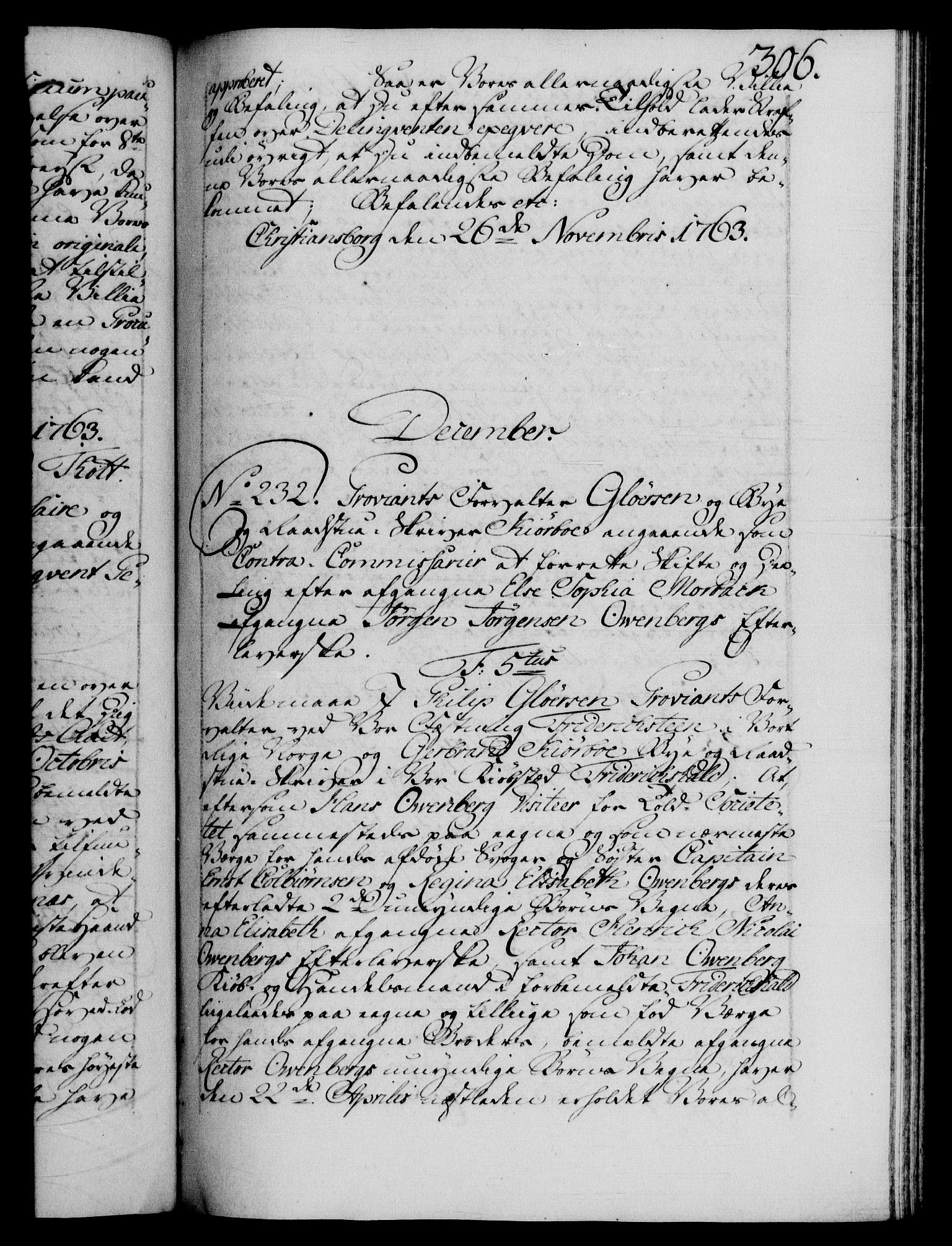 Danske Kanselli 1572-1799, RA/EA-3023/F/Fc/Fca/Fcab/L0037: Norske tegnelser, 1762-1766, p. 306a