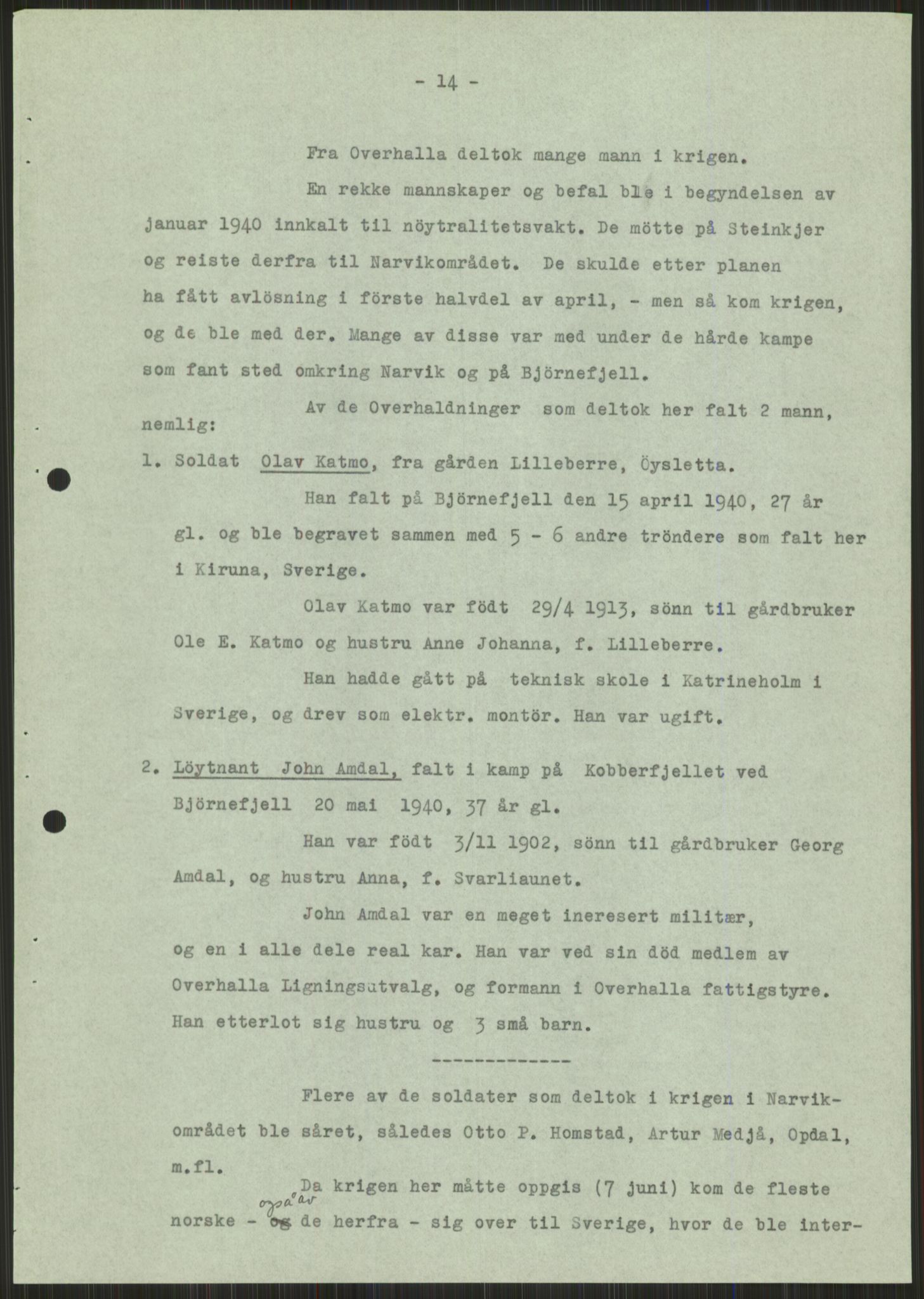 Forsvaret, Forsvarets krigshistoriske avdeling, AV/RA-RAFA-2017/Y/Ya/L0016: II-C-11-31 - Fylkesmenn.  Rapporter om krigsbegivenhetene 1940., 1940, p. 549