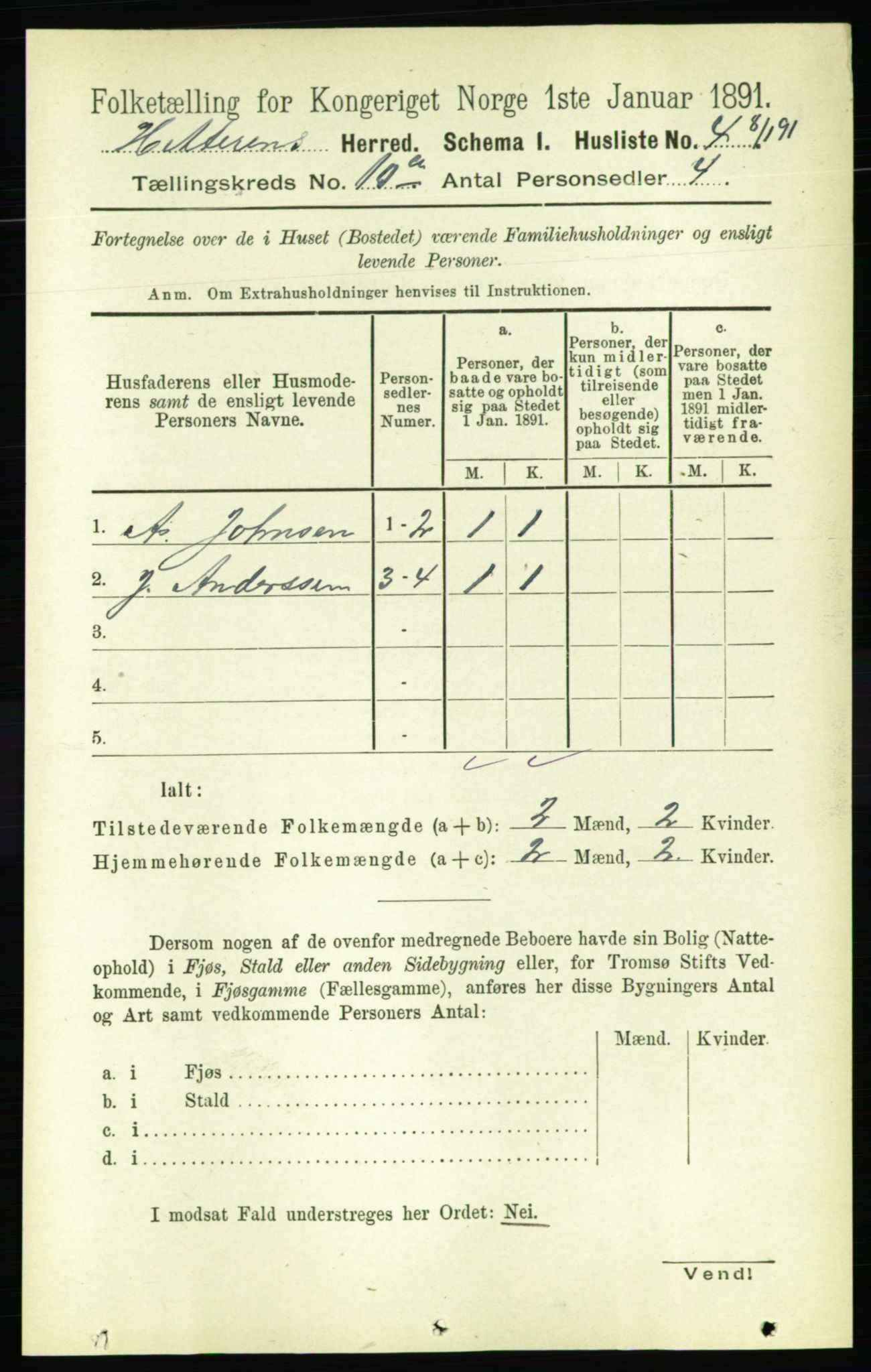 RA, 1891 census for 1617 Hitra, 1891, p. 2215