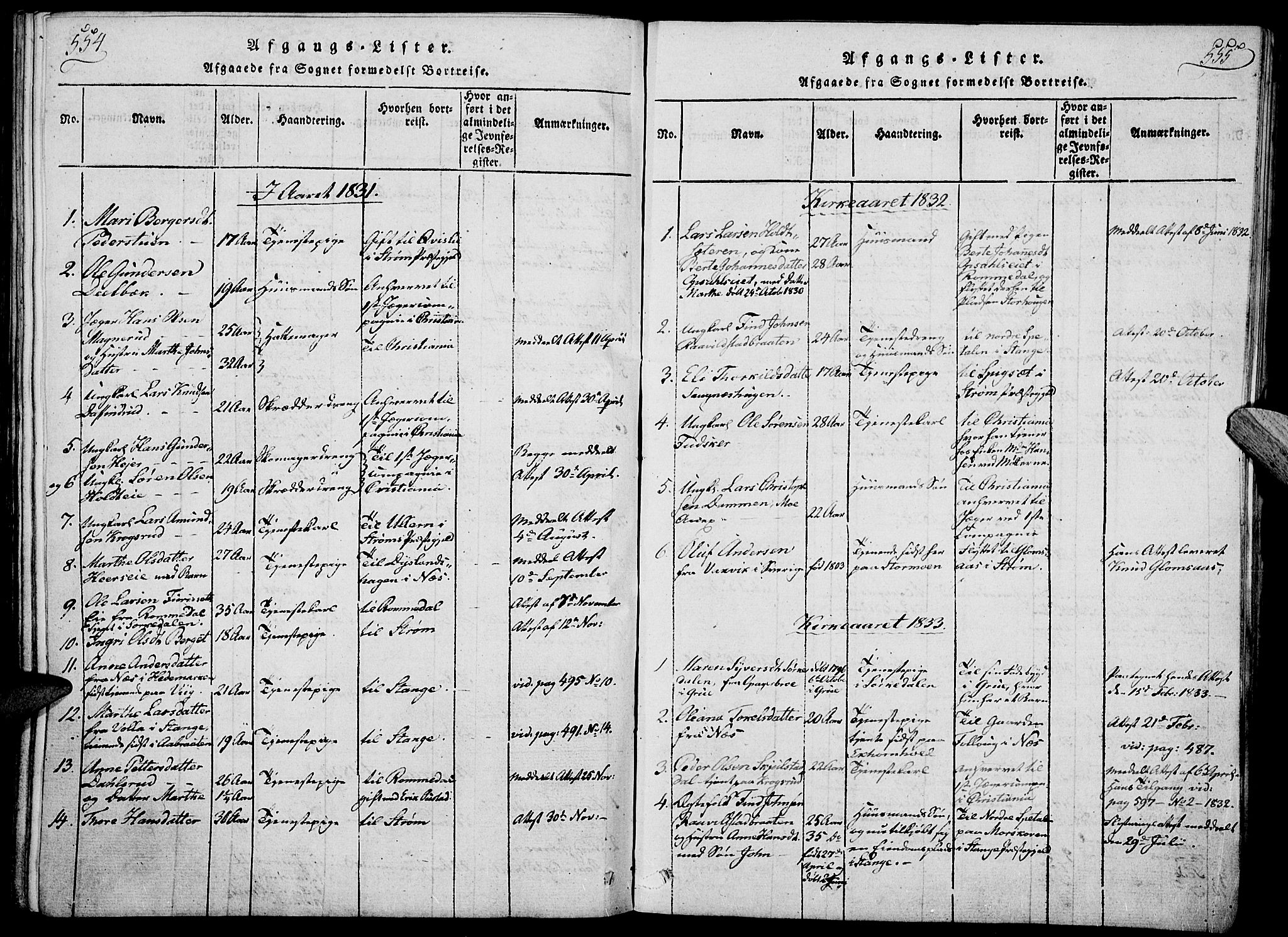 Nord-Odal prestekontor, AV/SAH-PREST-032/H/Ha/Haa/L0001: Parish register (official) no. 1, 1819-1838, p. 554-555